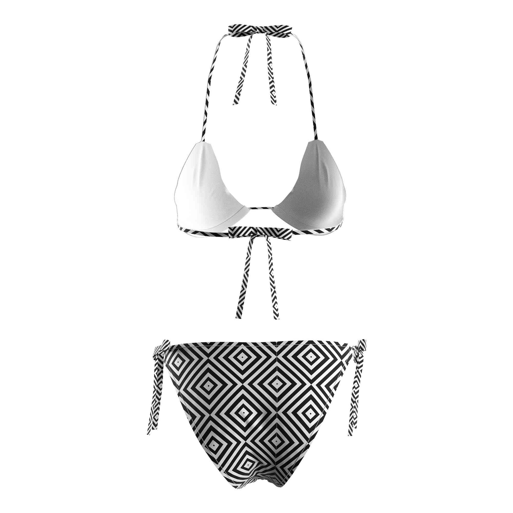 
                String Bikini Xl Black Prismatic Print Bikini Wholesale Supplier