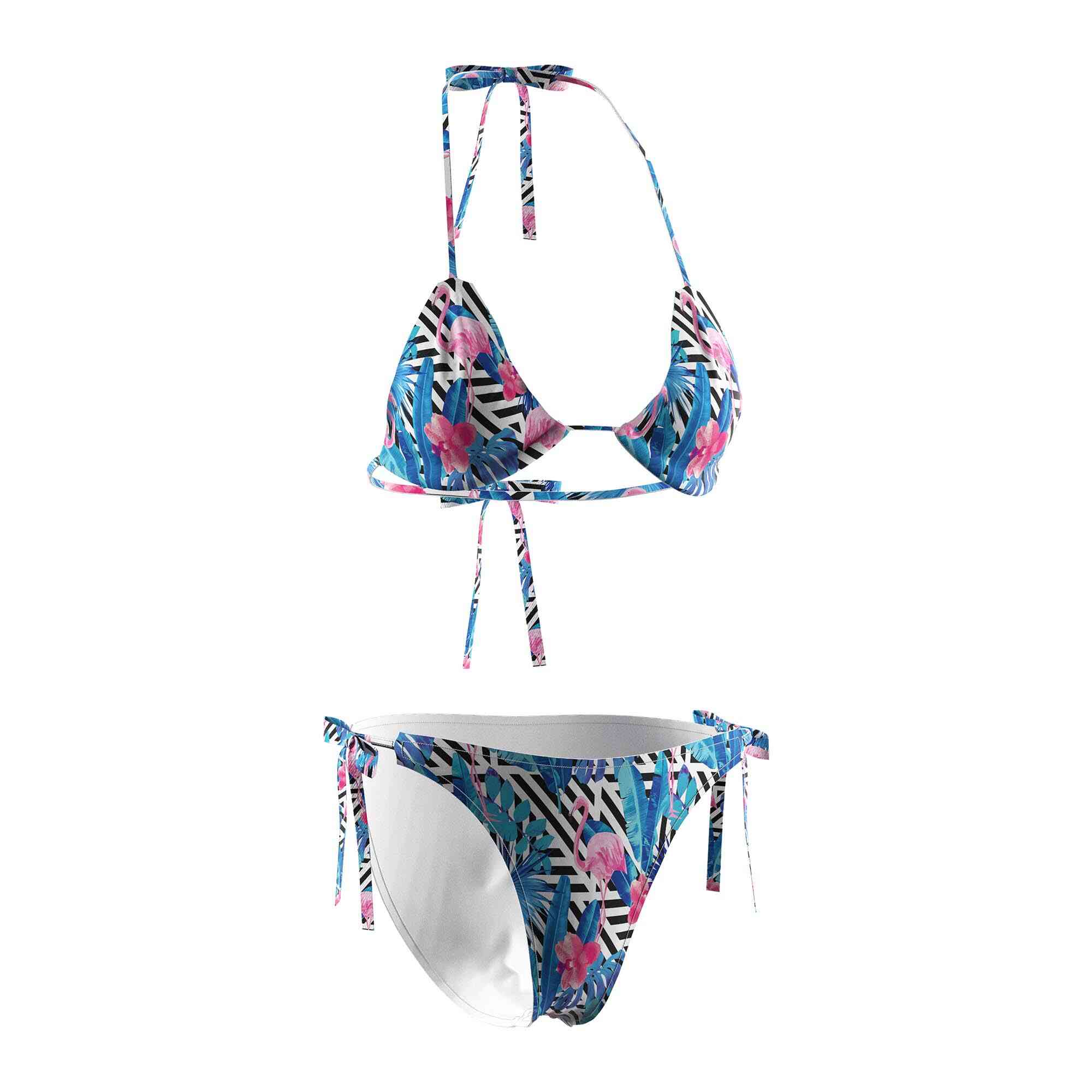 Wholesale flamingo vibrant beach string bikini front view