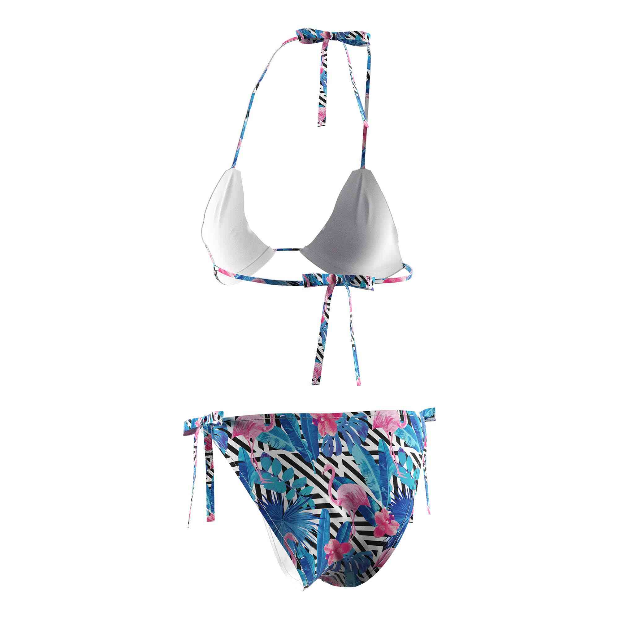 Wholesale flamingo vibrant beach string bikini back view