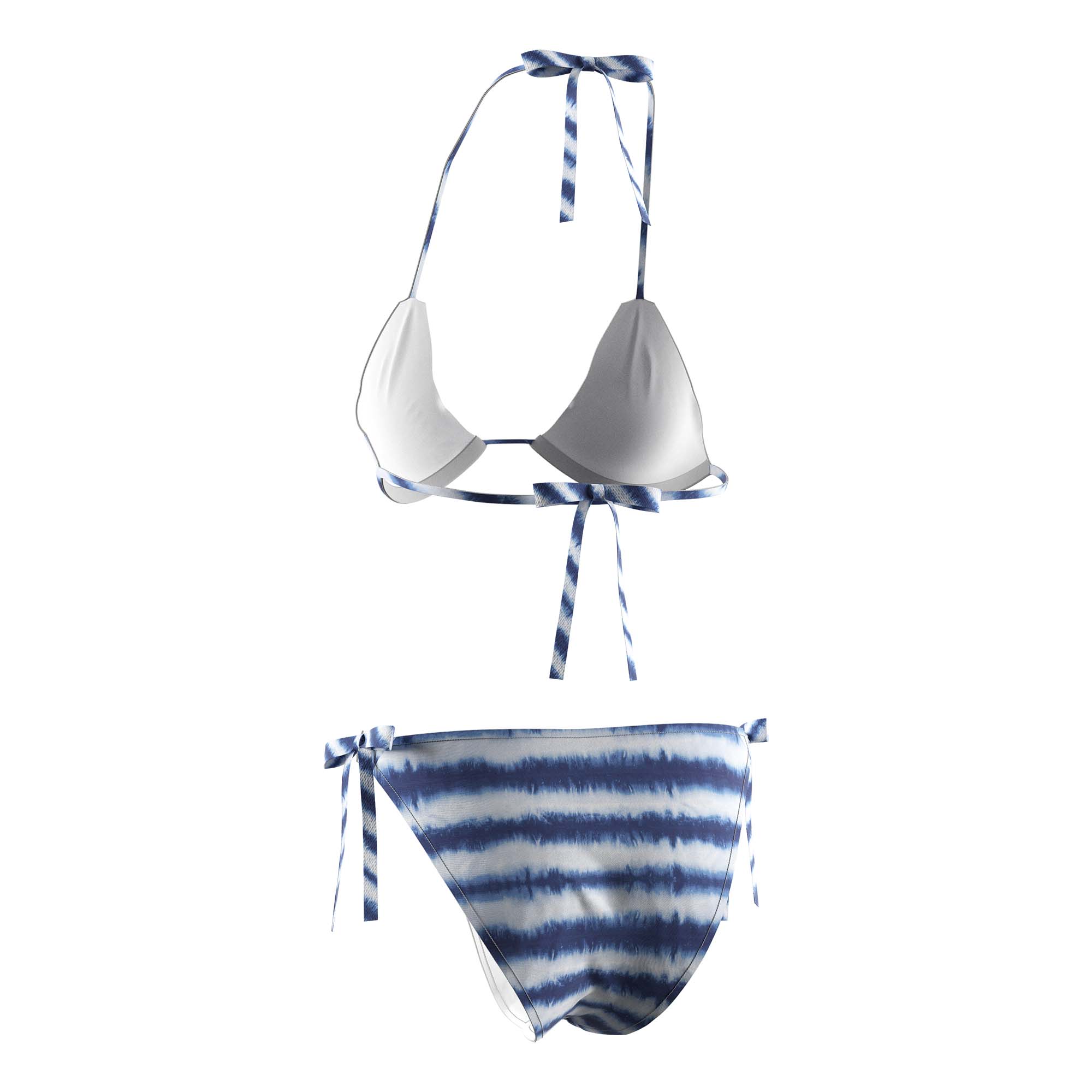 Wholesale custom blue stripes women's string bikini swimwear back view