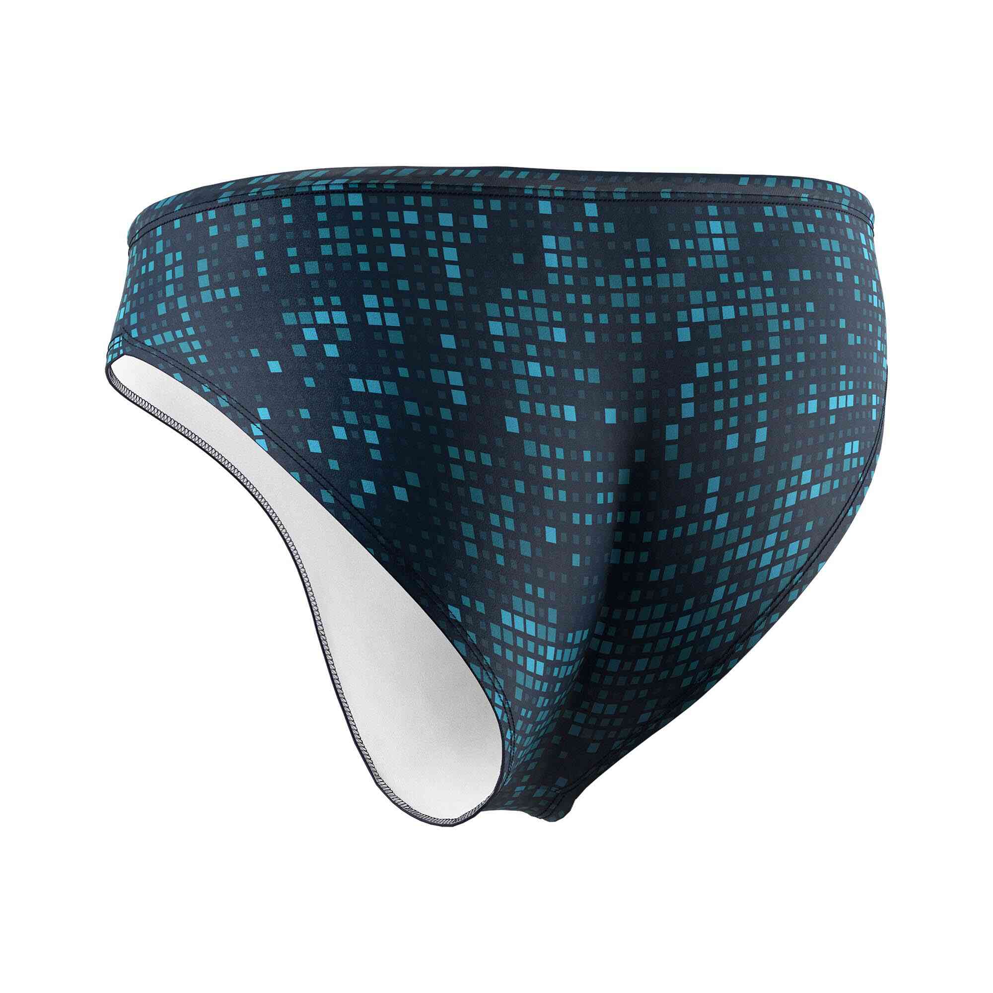 Technology sense squares water polo swimsuit men wholesale back view