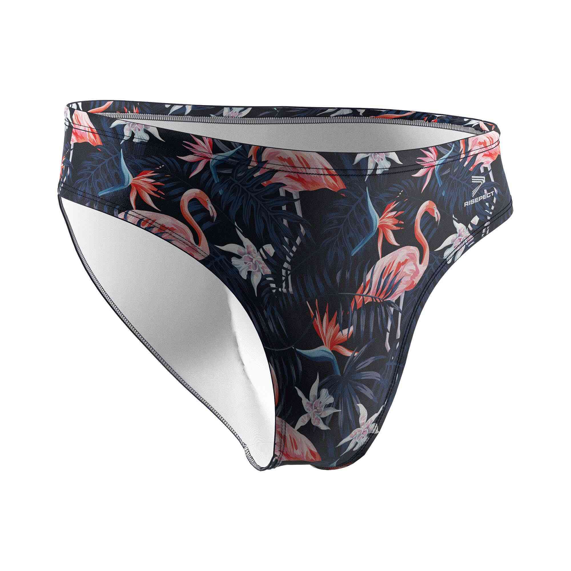 Vintage flamingo forest water polo swimsuit wholesale front view