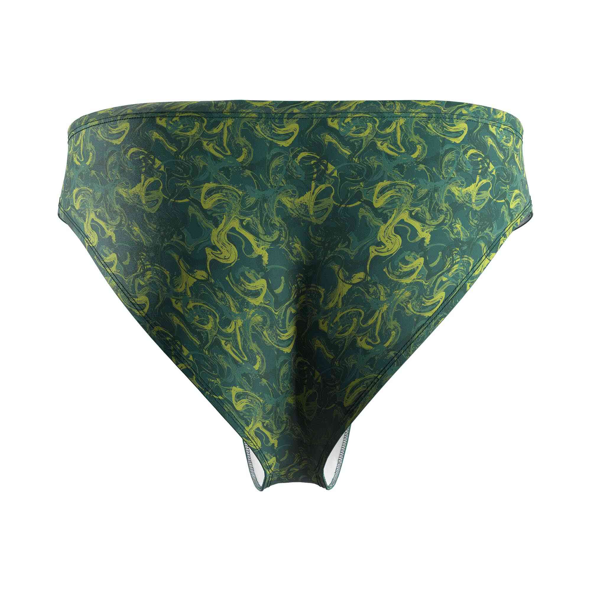 
                Green Oil Painting Swim Briefs Men's Water Polo Swimsuits Wholesale