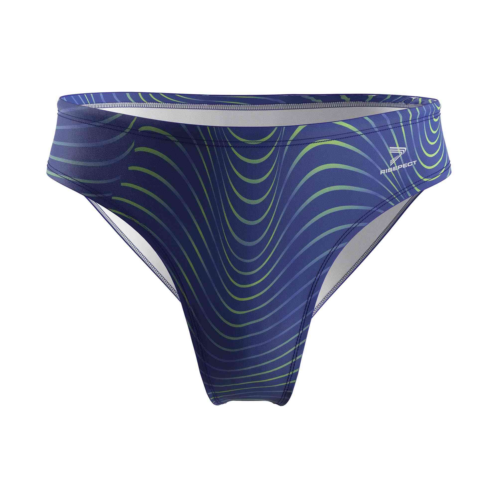 
                Three-dimensional green waves custom water polo suits wholesale Rise pro swimsuits