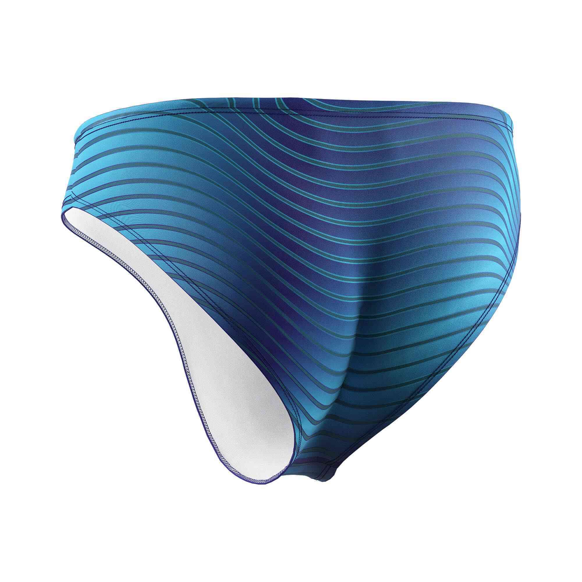 Bright stripes polo swimsuits wholesale back view