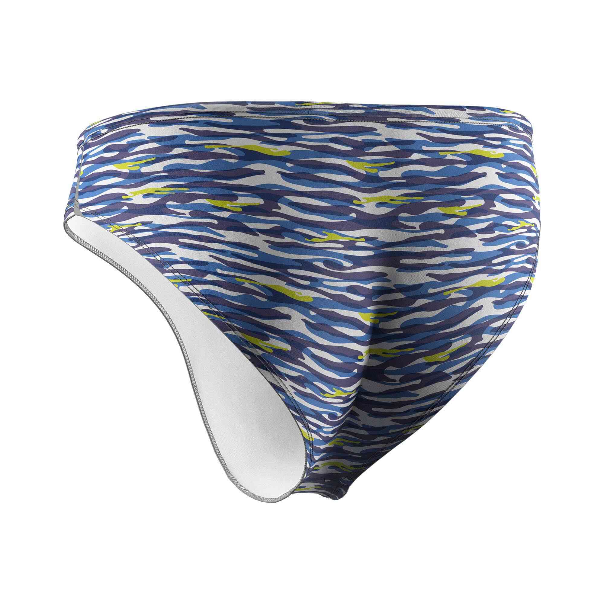 Customized multicolor water pattern water polo bathers wholesale back view