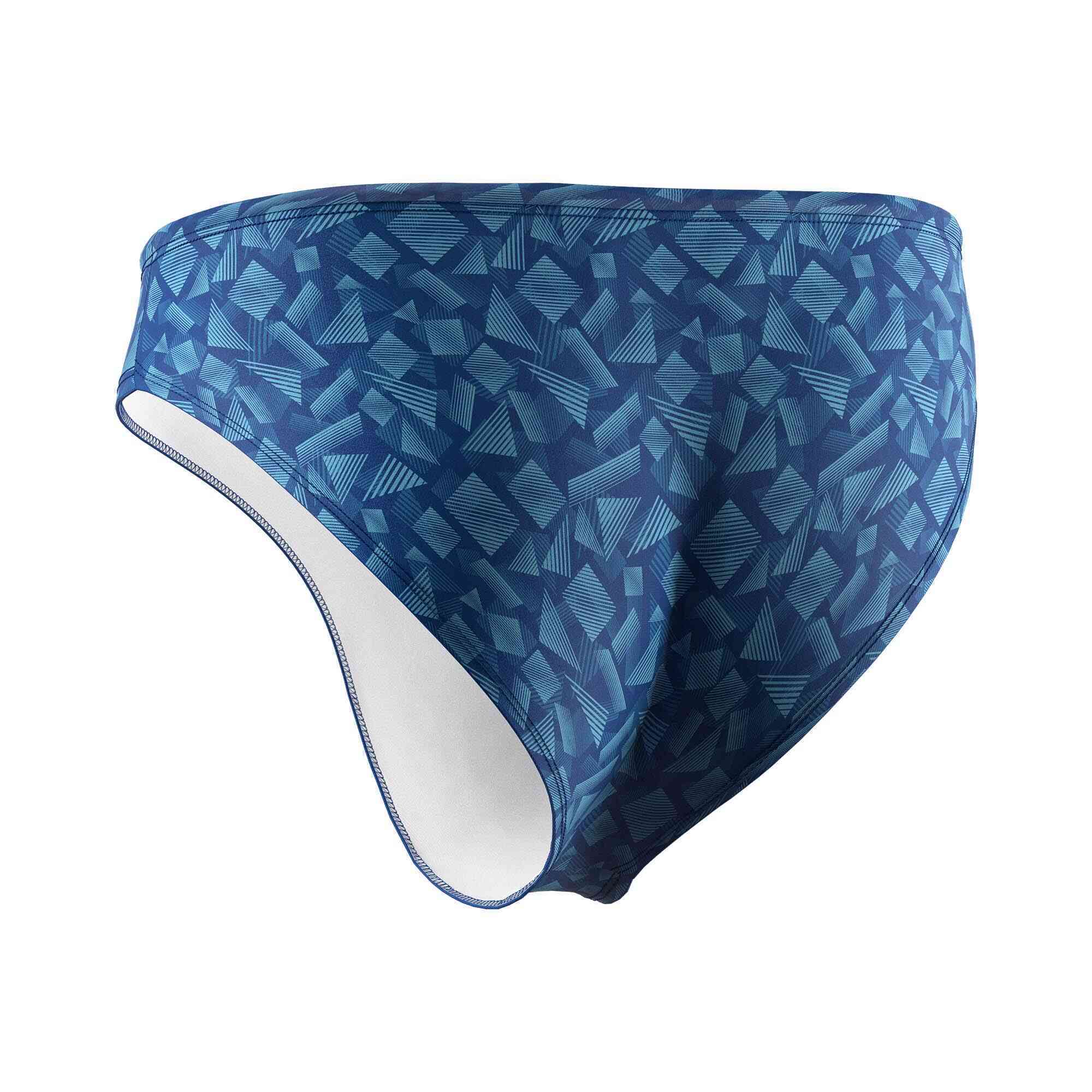 3D shape blue triathlon swim briefs wholesale back view
