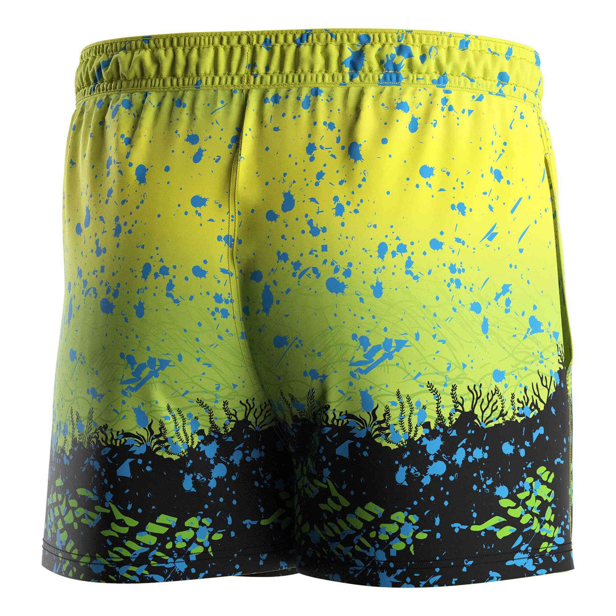 
                Wholesale 3 inch fishing shorts green yellow gradient underwater world Rise fishing