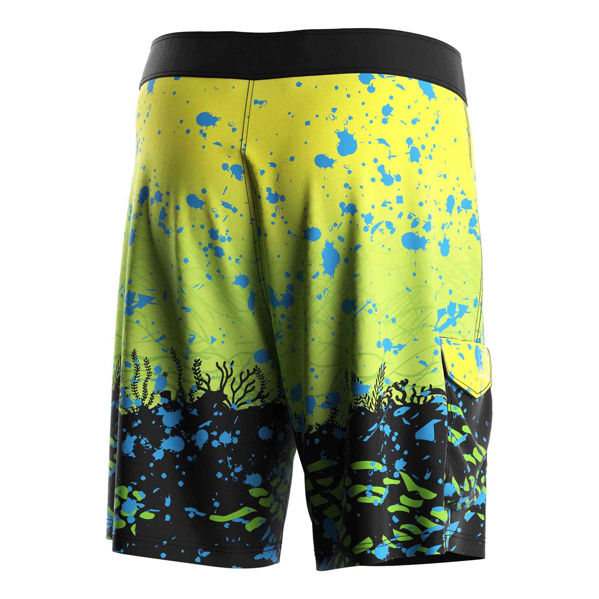 
                Wholesale 6 inch fishing shorts green yellow gradient underwater world Rise fishing