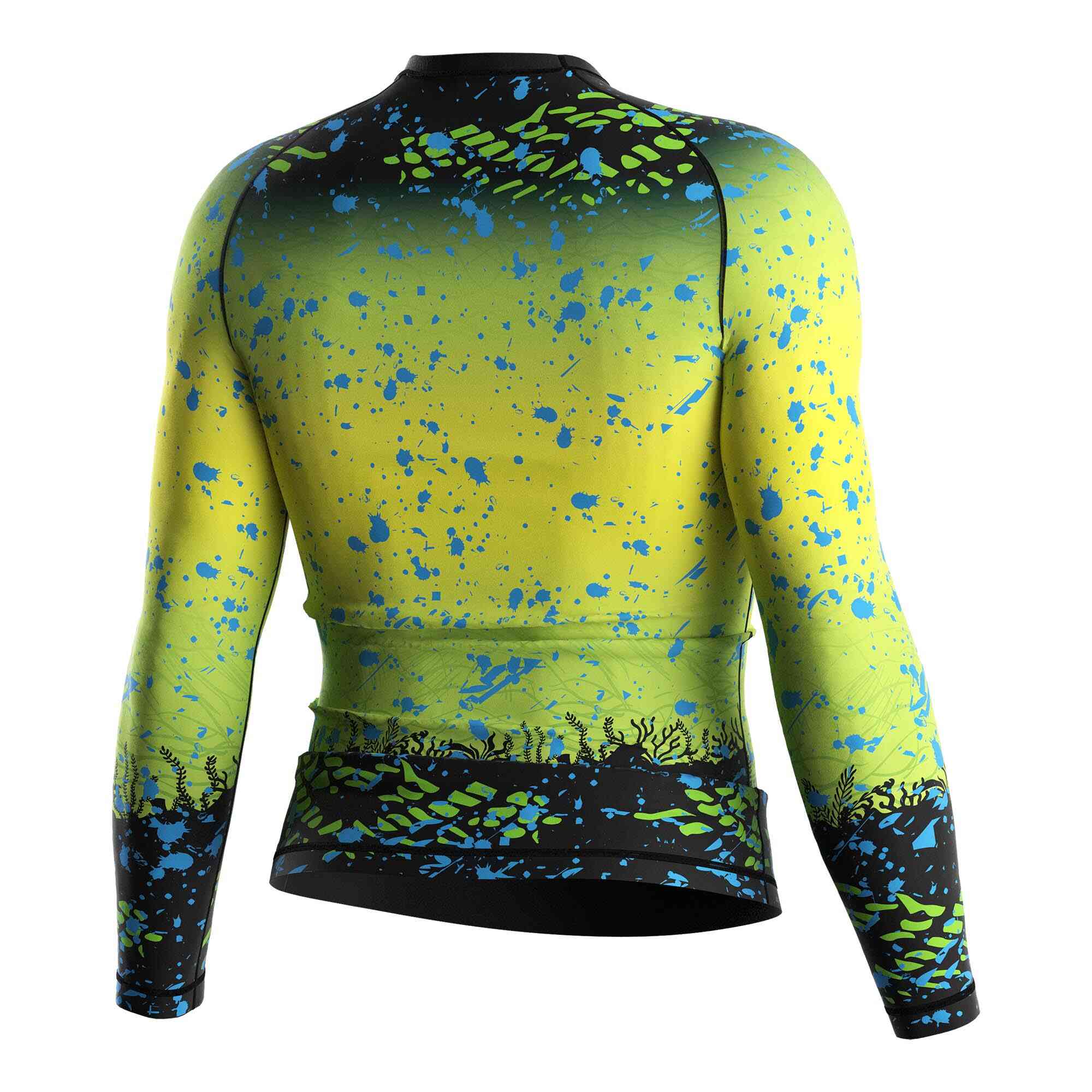 
                Wholesale fishing rash guards green yellow gradient underwater world Rise fishing