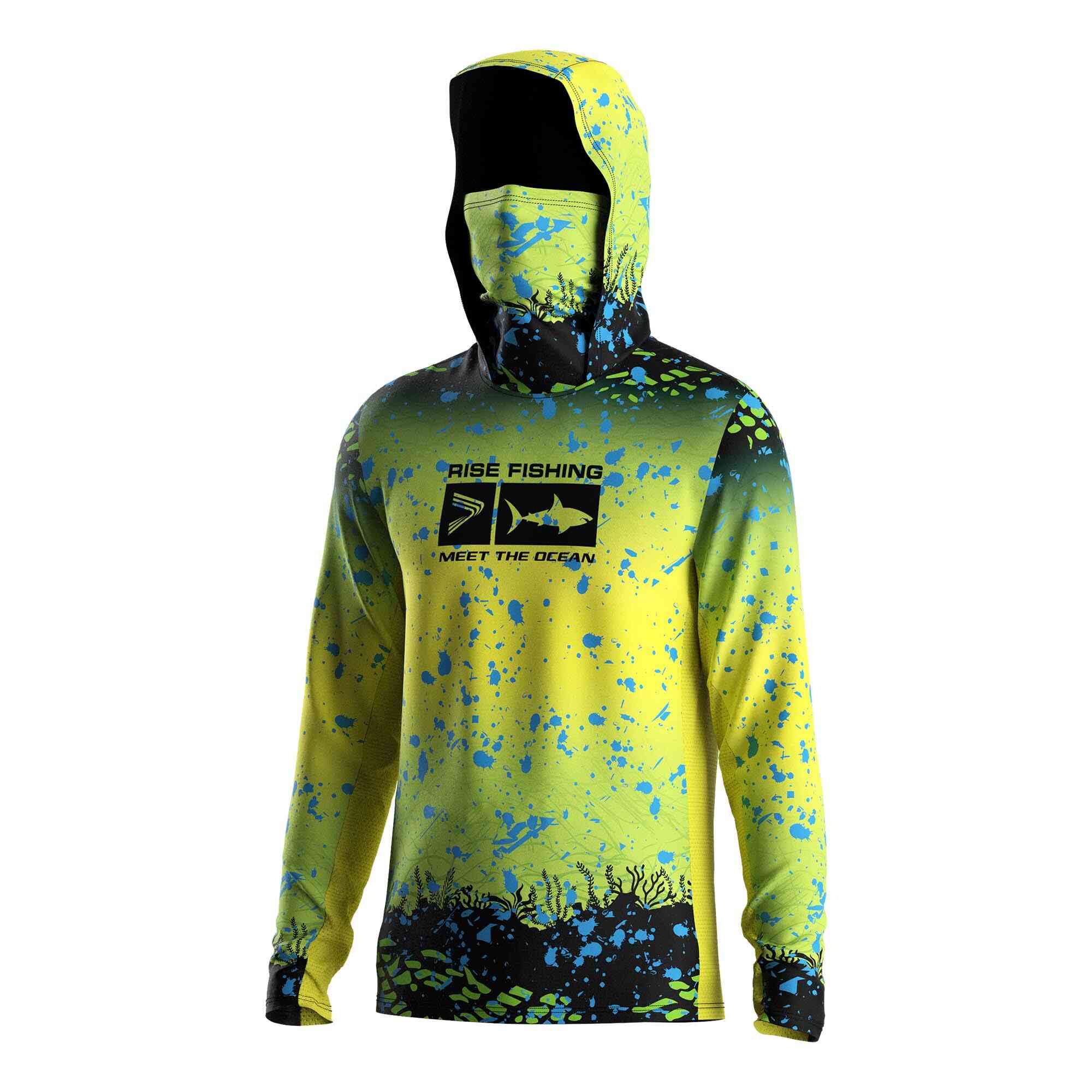 
                2 piece fishing suit mask hoodies 6inch shorts wholesale