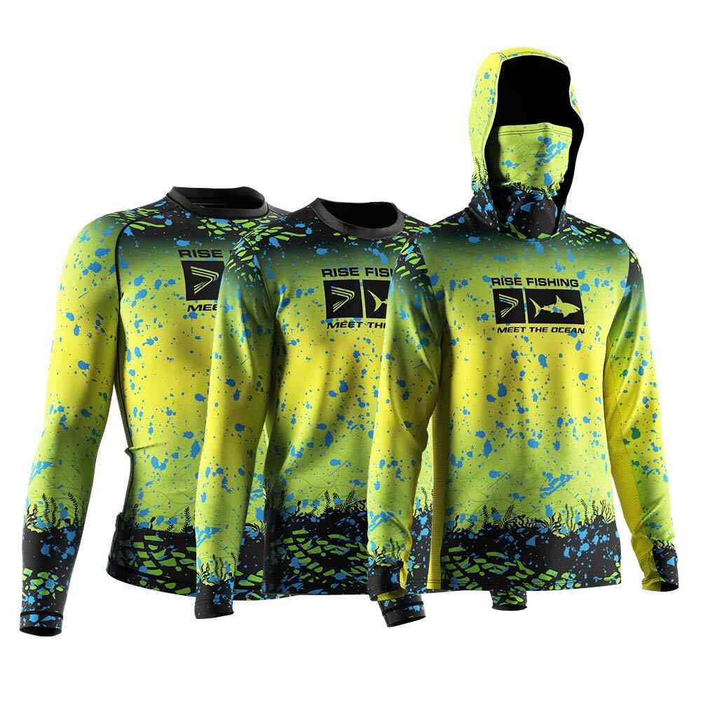 
                3 piece fishing suit rash guards ls shirts mask hoodies wholesale