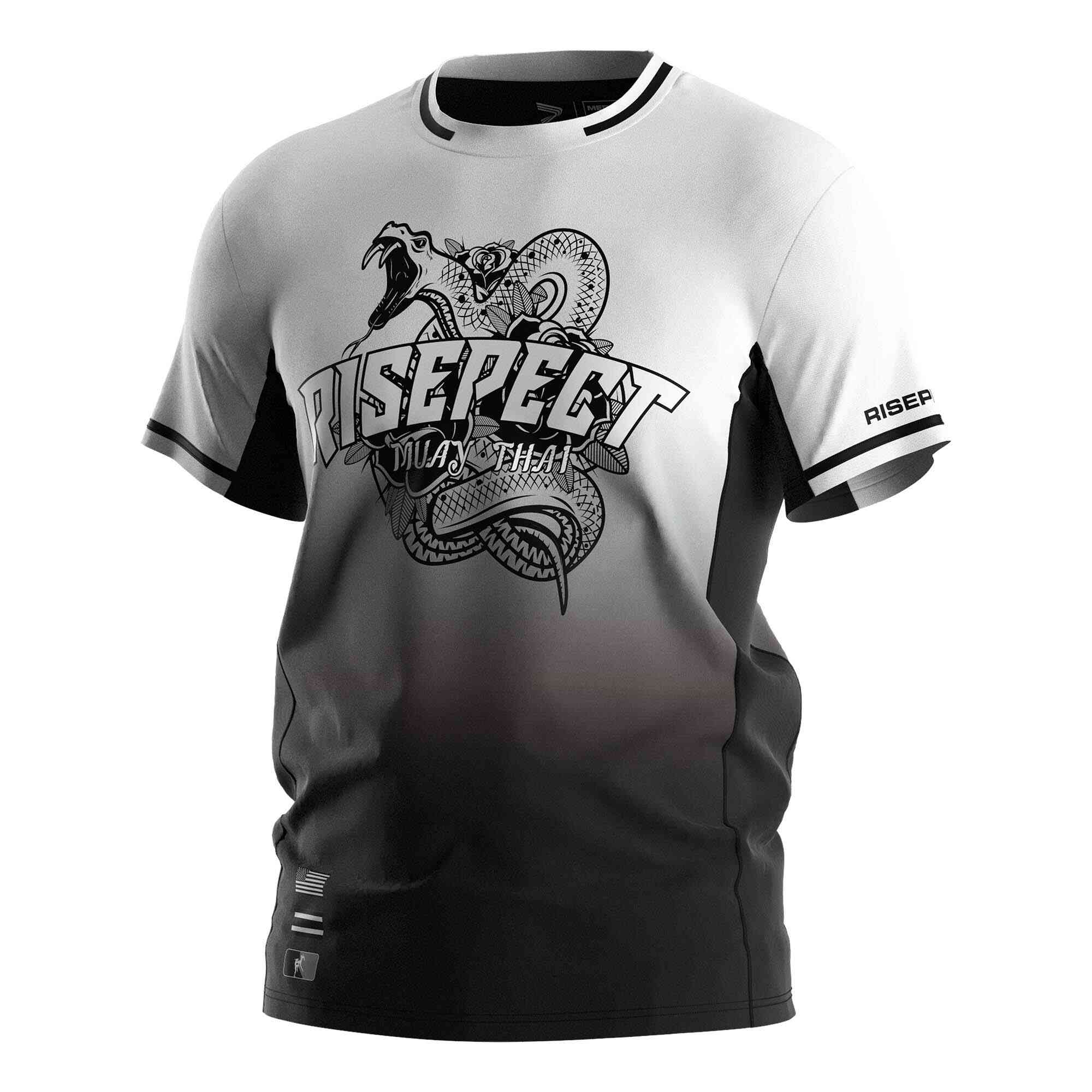 
                Muay Thai top shirts wholesale performance tee python gradient