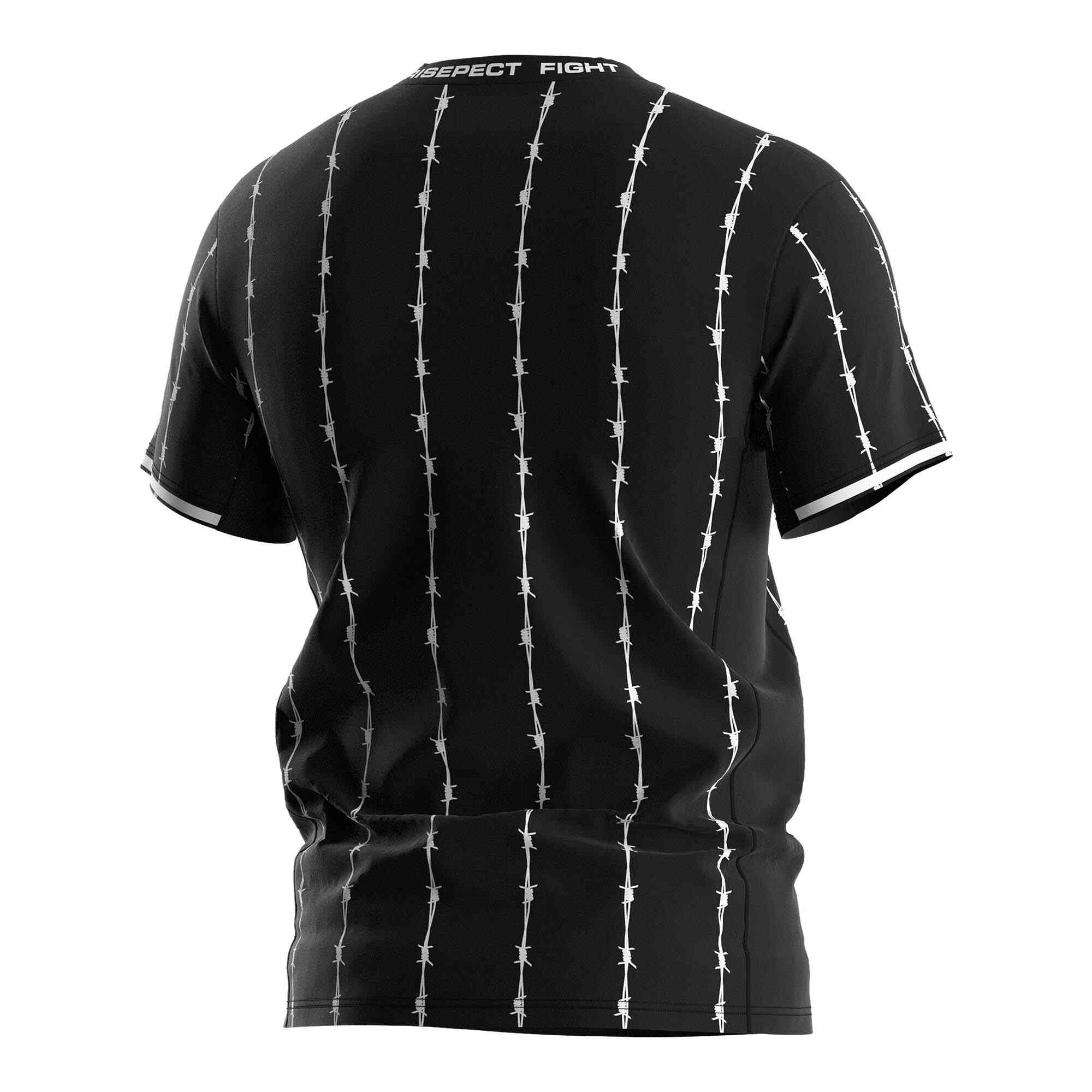 
                Thai boxing shirts wholesale performance tee barbed black