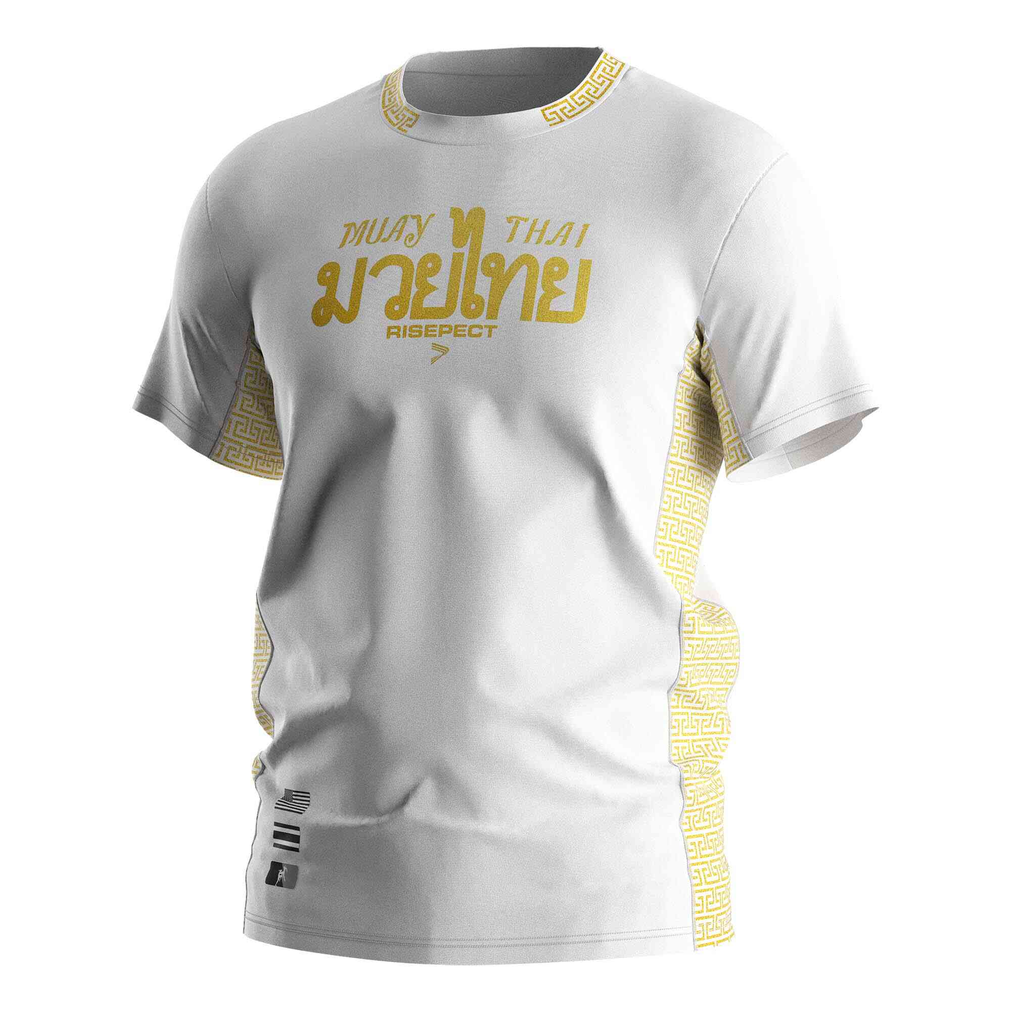
                Casualwear gold trim Muay Thai shirts wholesale performance tee