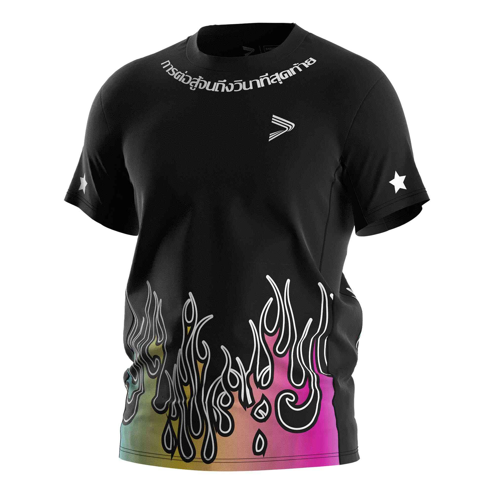 
                Wholesale Muay Thai shirts performance tee colorful flame