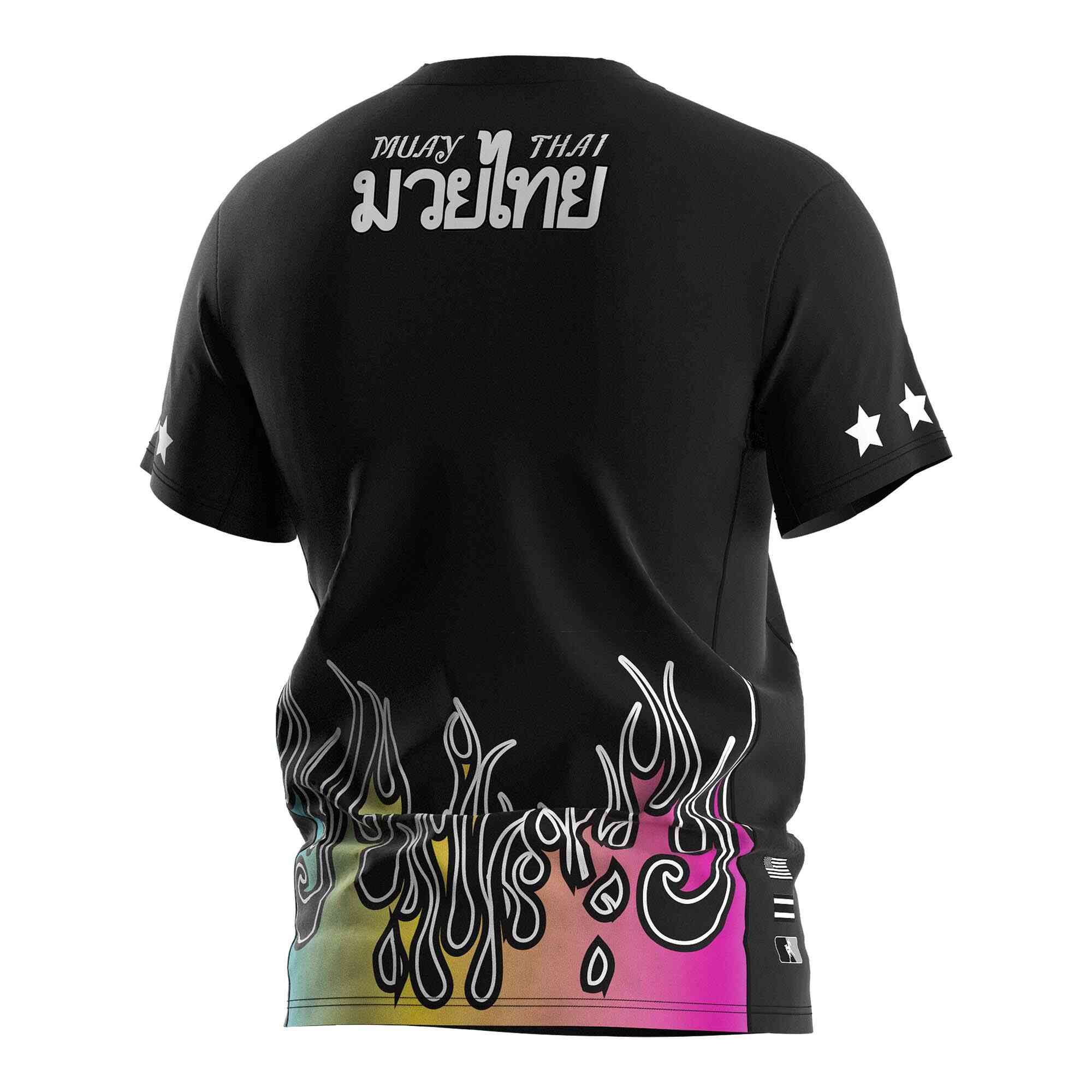 
                Wholesale Muay Thai shirts performance tee colorful flame