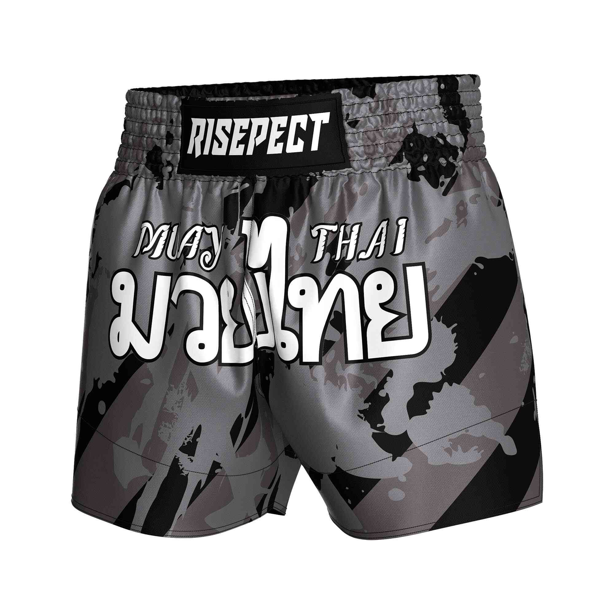 
                Gray popular Muay Thai shorts wholesale Rise Muay Thai shorts