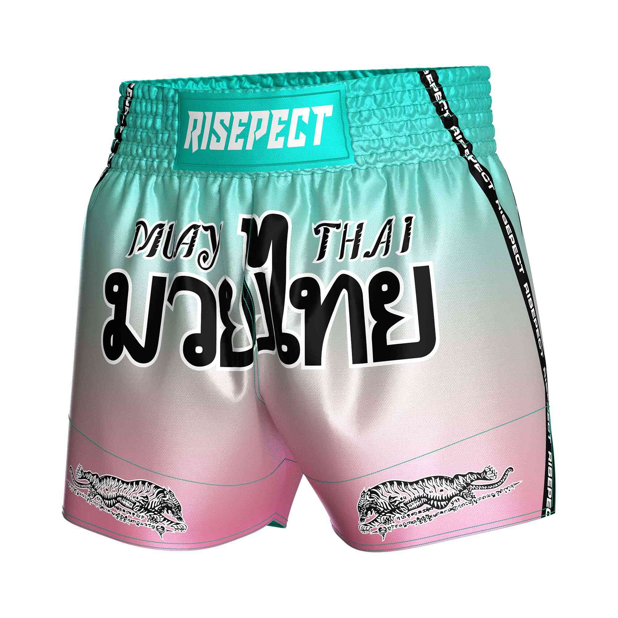 
                Matte gradient sublimated popular Muay Thai shorts Rise Muay Thai shorts