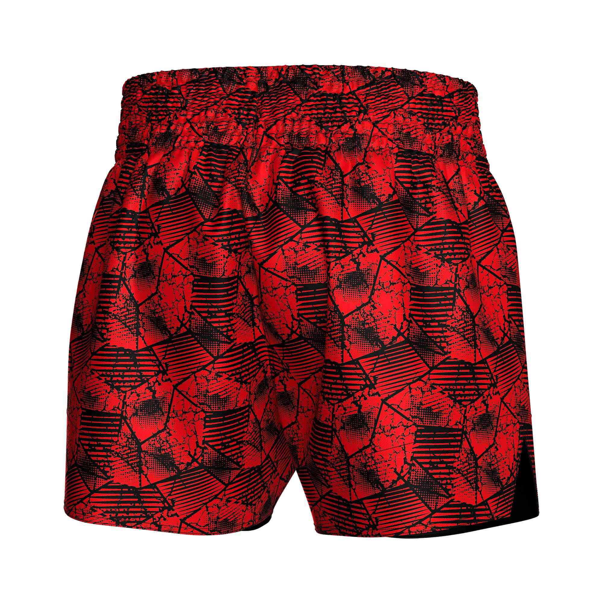 
                Red camouflage sublimated popular Muay Thai shorts Rise Muay Thai shorts