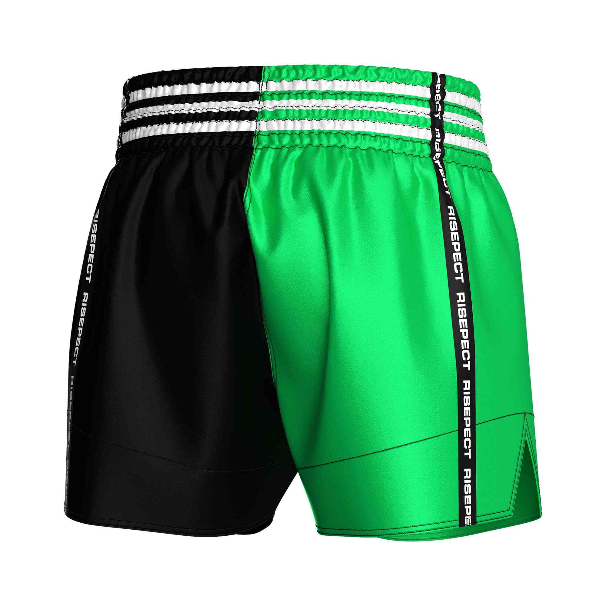
                Two-colors green black popular Muay Thai shorts wholesale Rise Fight shorts