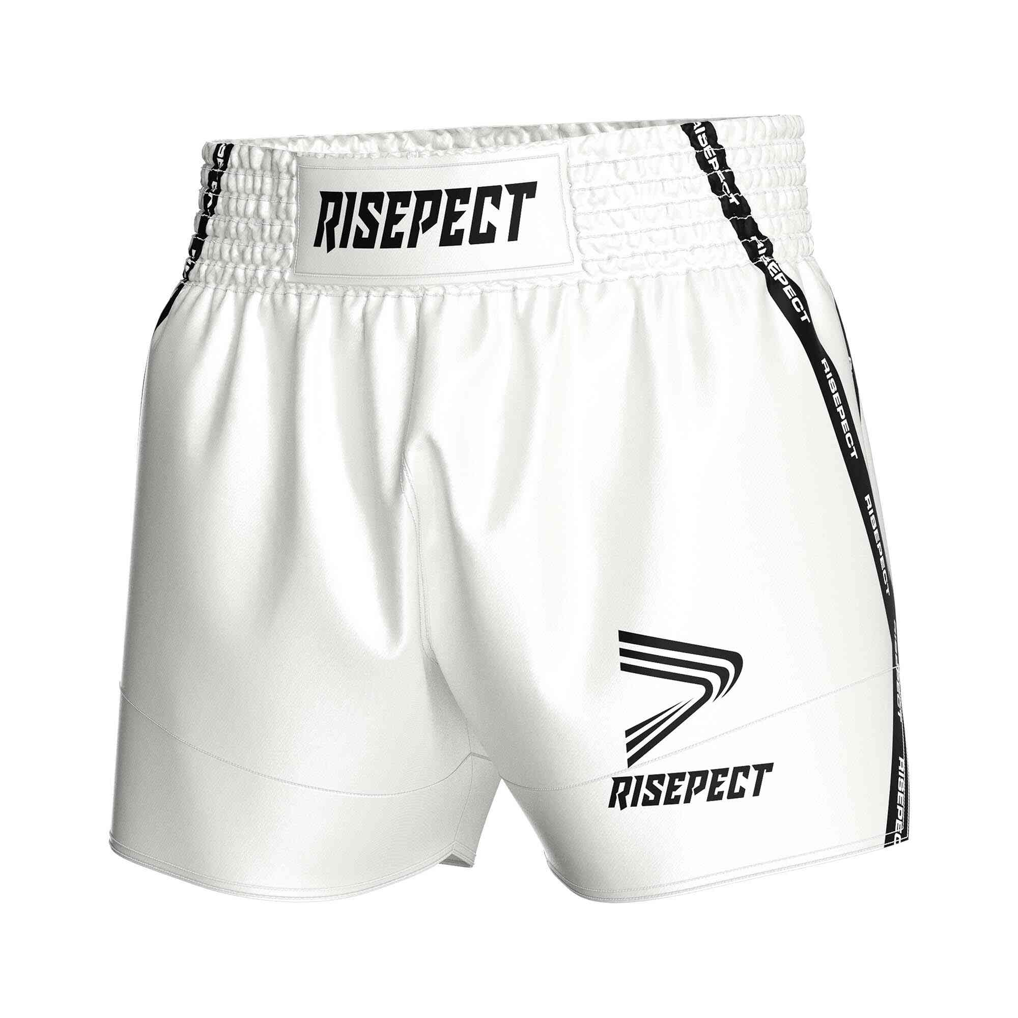 
                White popular Muay Thai shorts wholesale Rise Muay Thai shorts