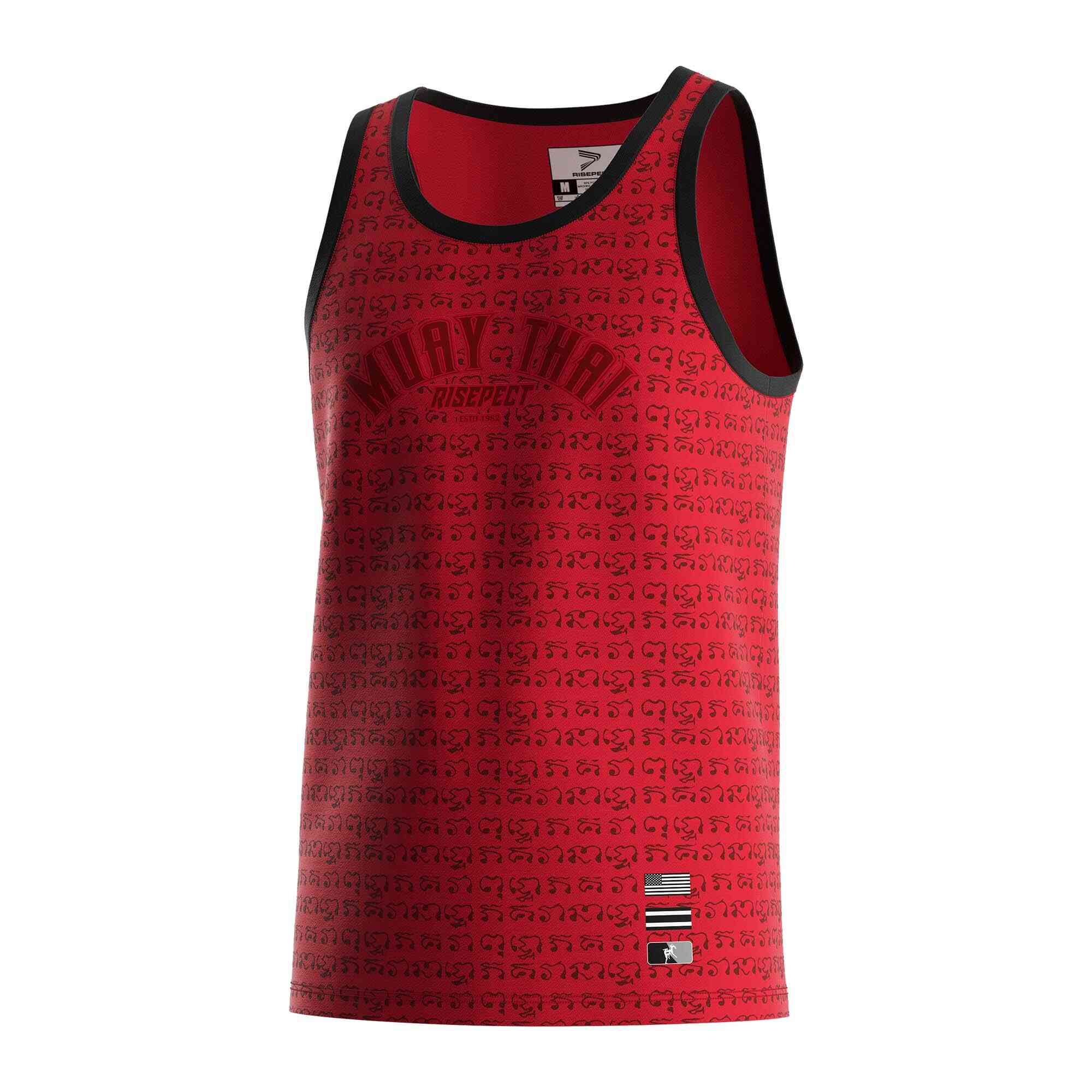 
                Red Muay Thai singlet wholesale tank top Rise sportswear manufacturer