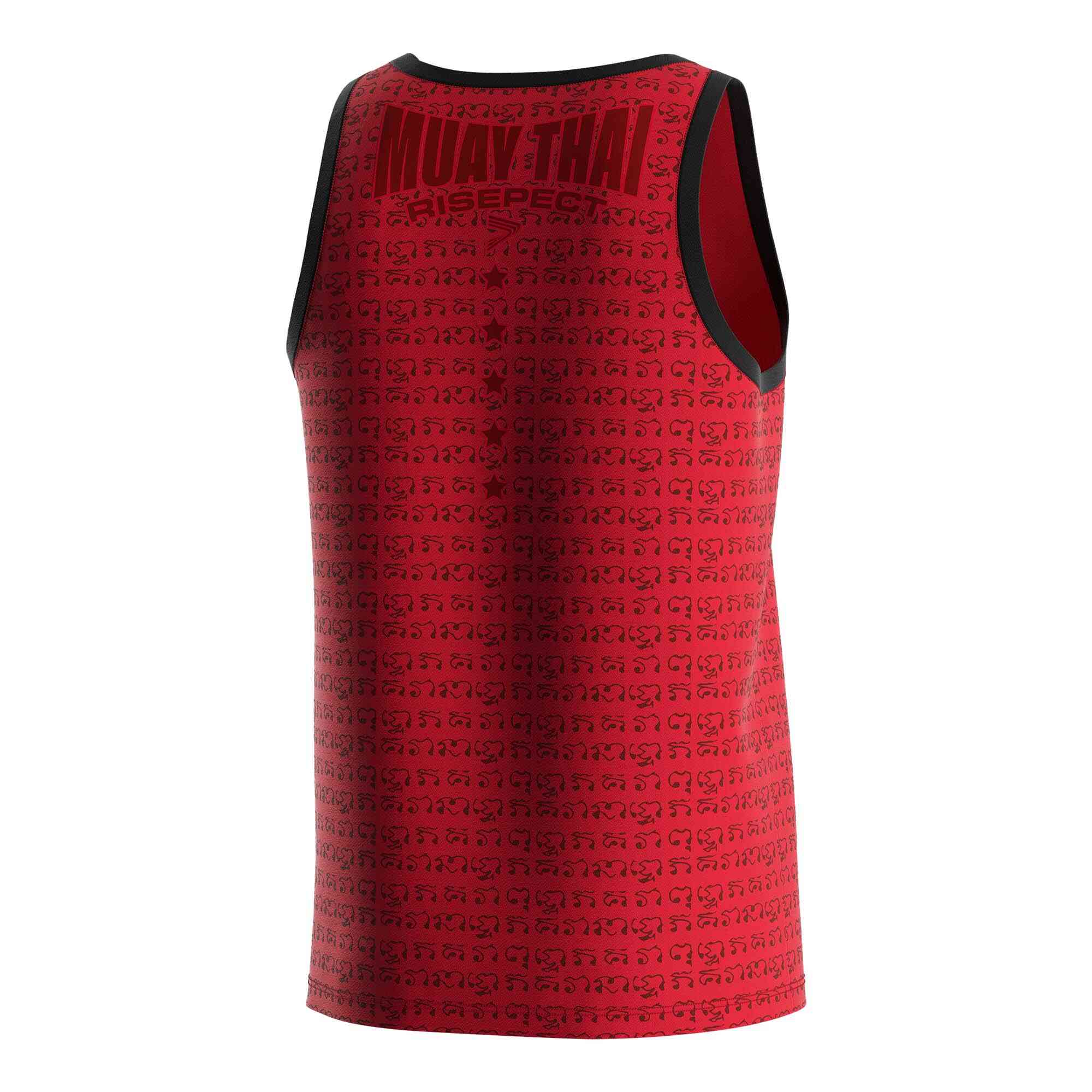 
                Red Muay Thai singlet wholesale tank top Rise sportswear manufacturer