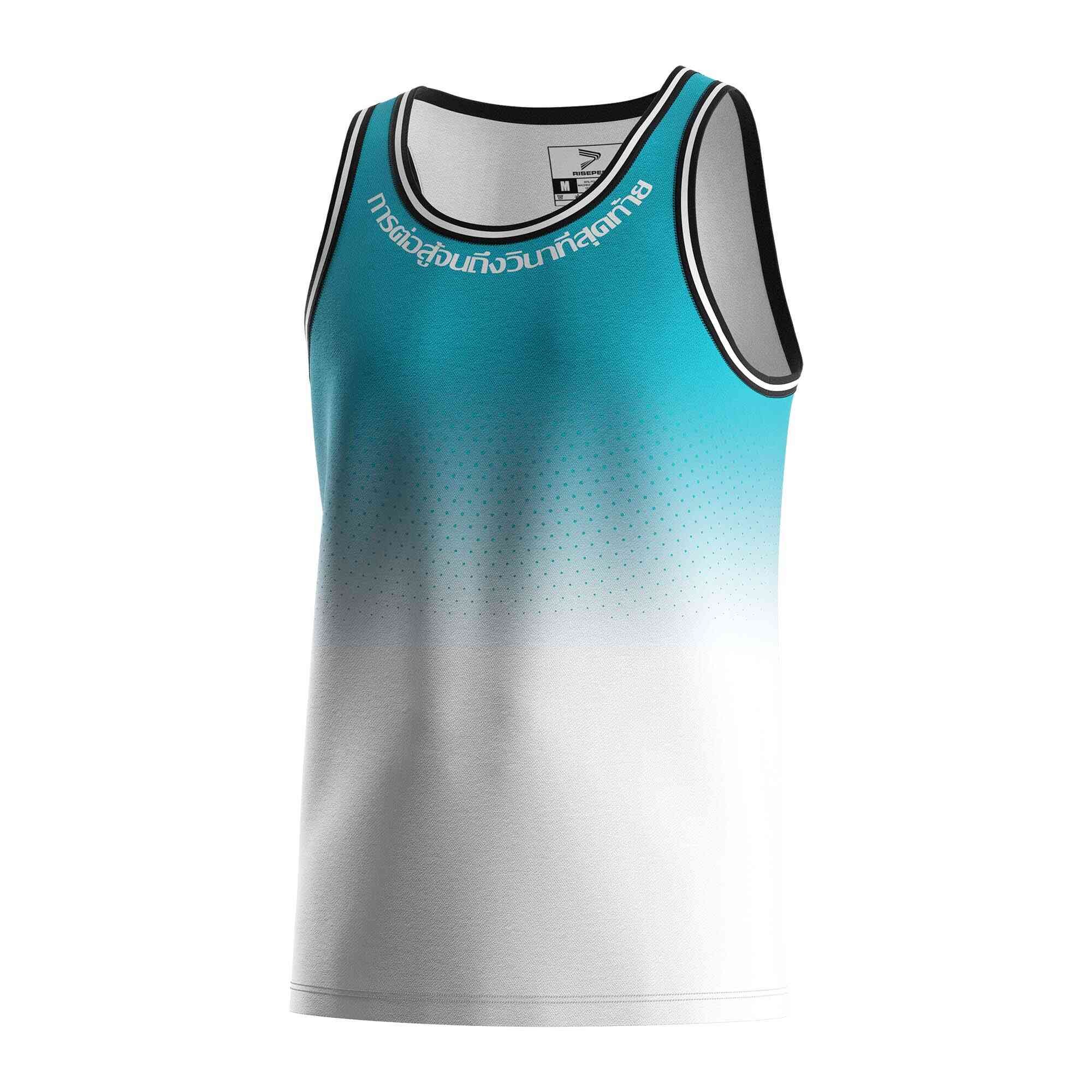 
                Blue gradient dots Muay Thai singlets wholesale tank tops Rise
