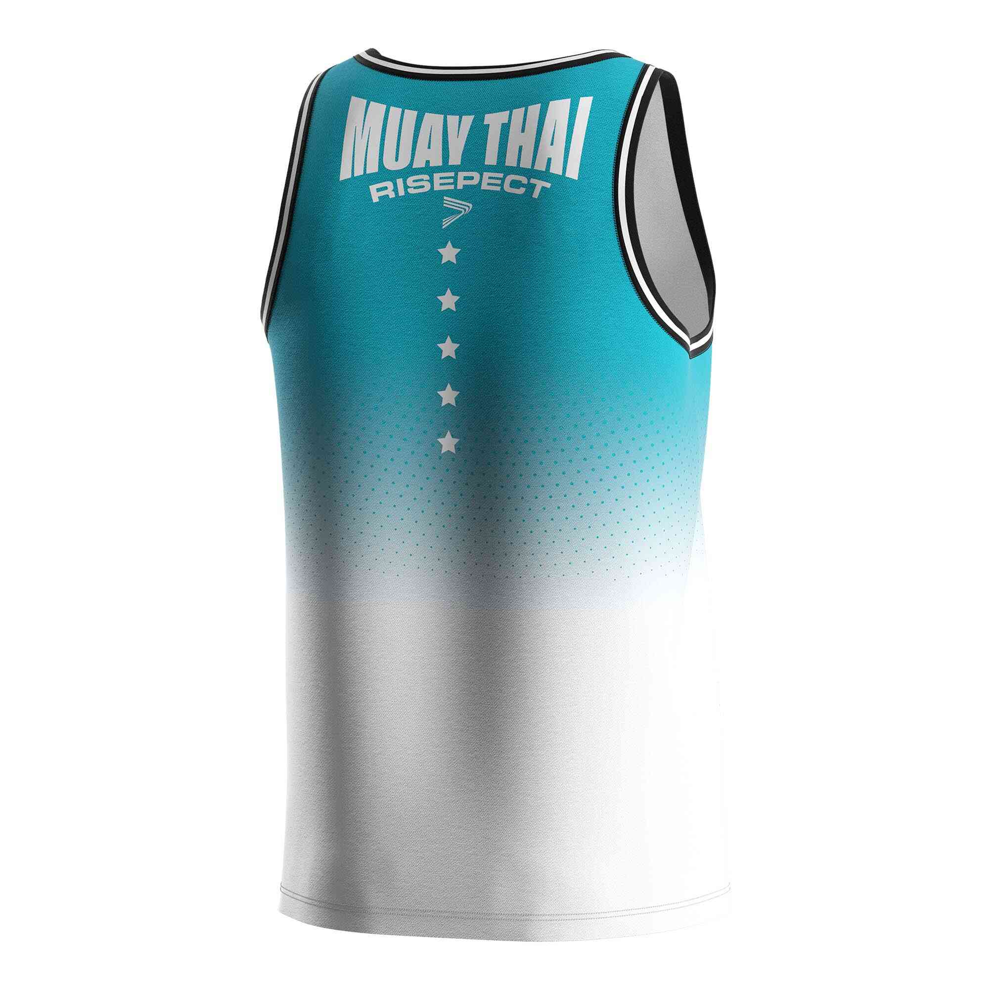 
                Blue gradient dots Muay Thai singlets wholesale tank tops Rise
