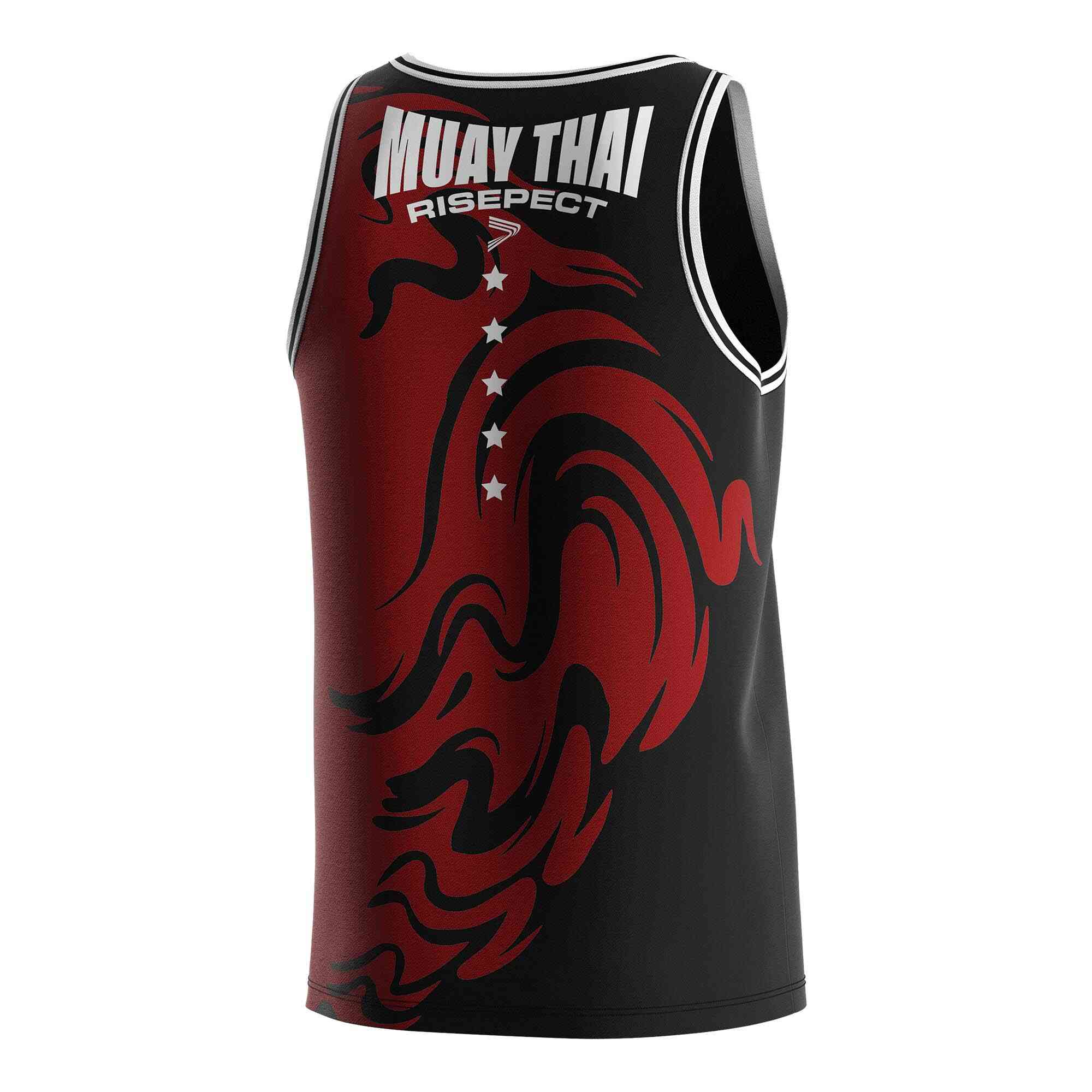 
                No smoking red black Muay Thai singlet wholesale tank top Rise