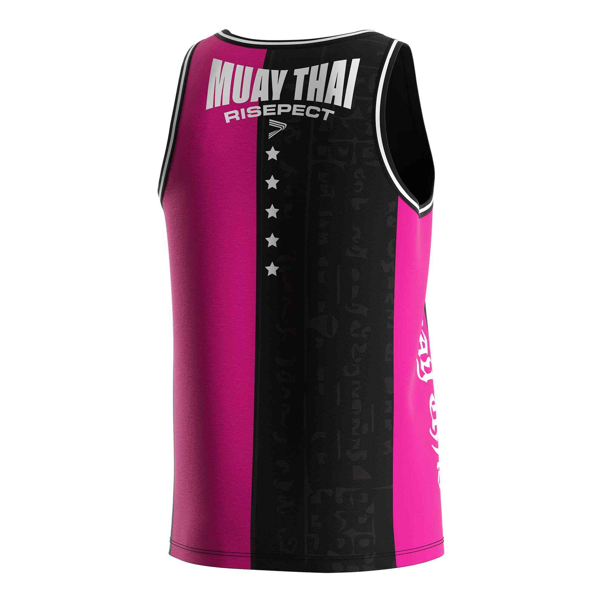 
                Two-colors rose red black Muay Thai singlets wholesale tank tops Rise
