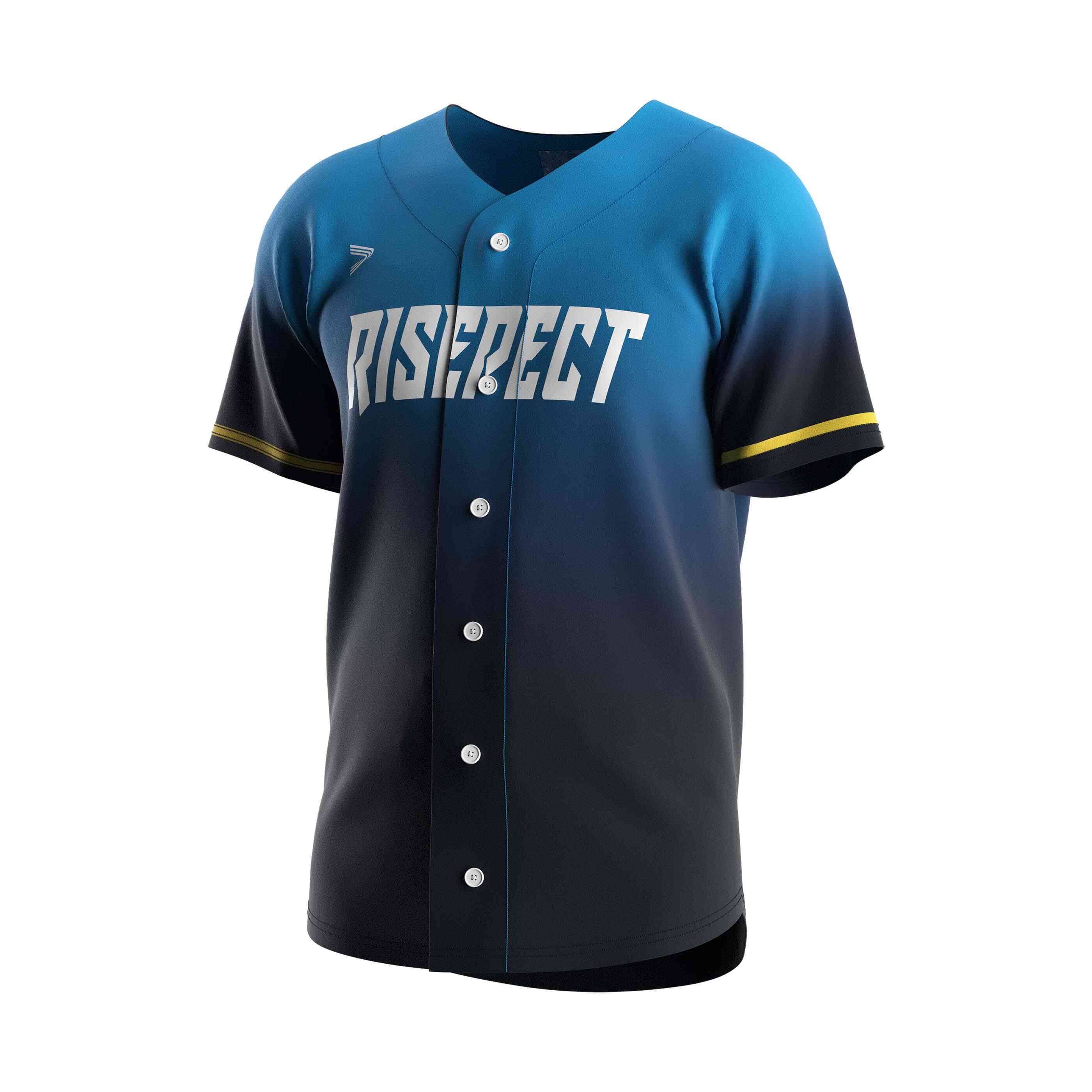 
                Custom slowpitch softball jerseys blue full button baseball jerseys Rise baseball uniform
