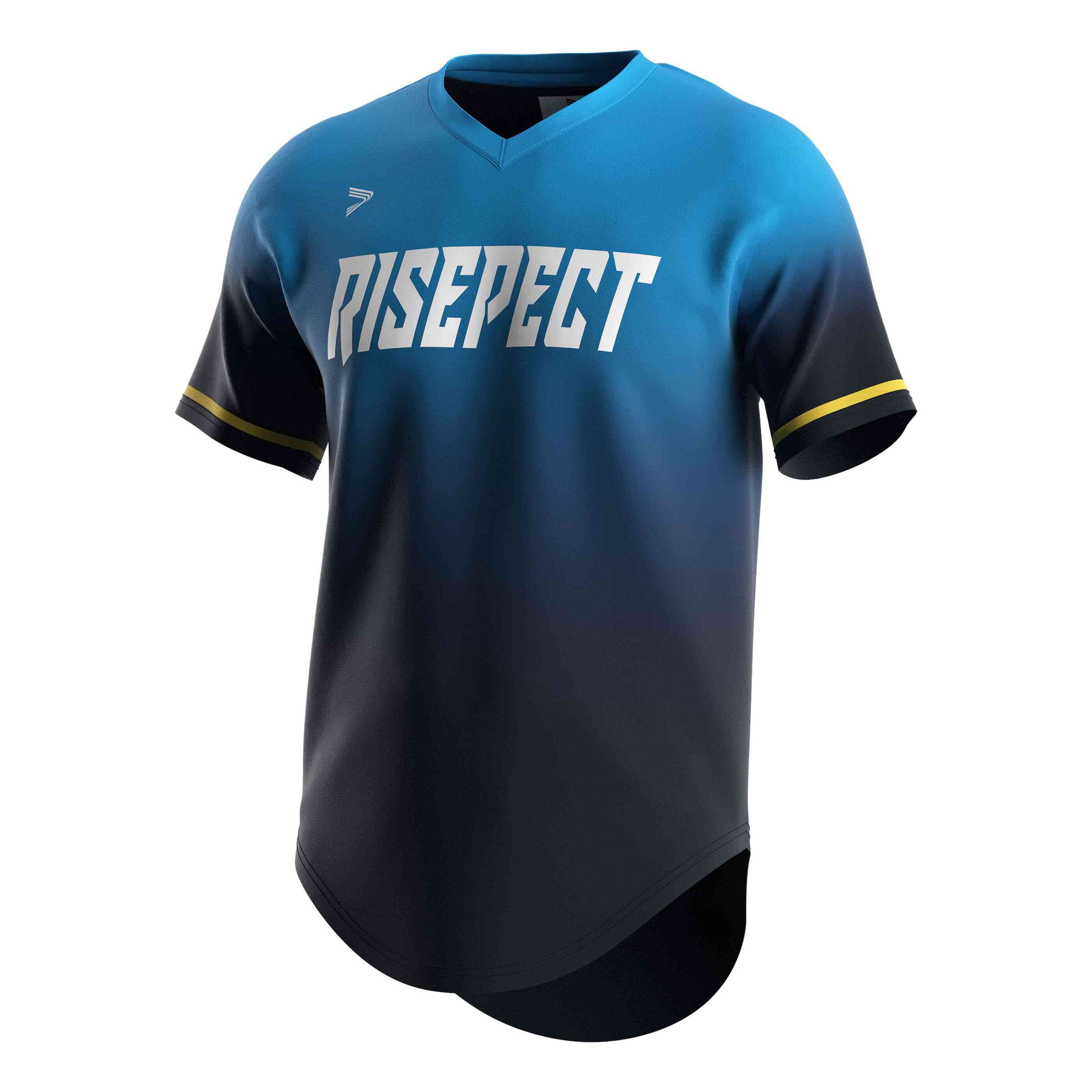 
                Wholesale V neck softball shirts blue without button baseball shirt Rise baseball uniform