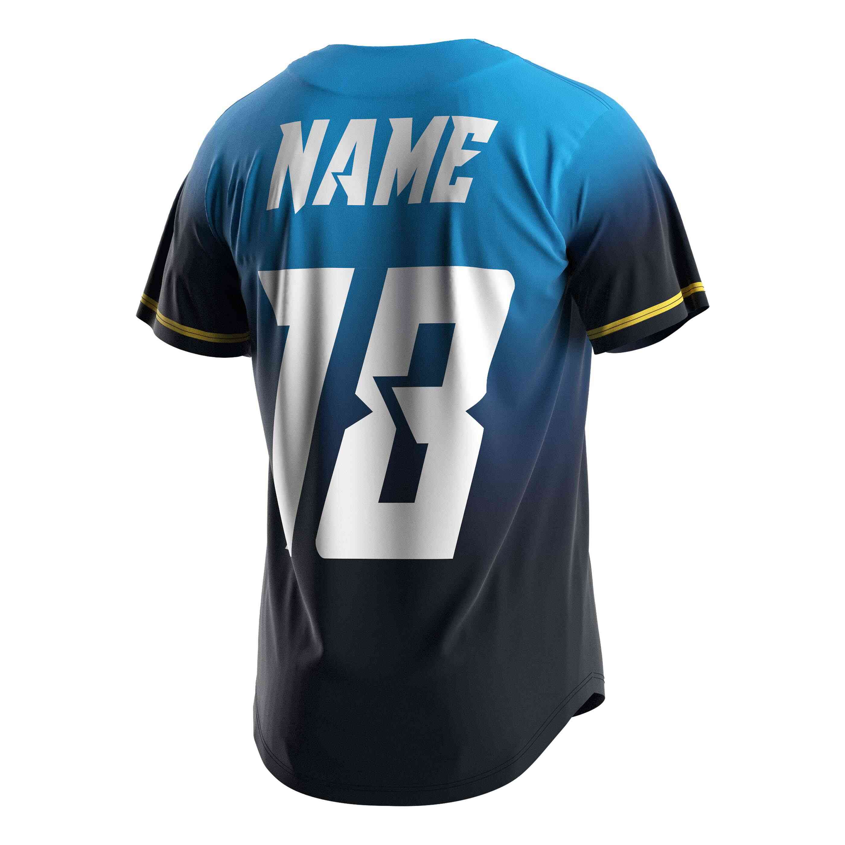 
                Wholesale V softball shirts blue two-button baseball shirt Rise baseball uniform