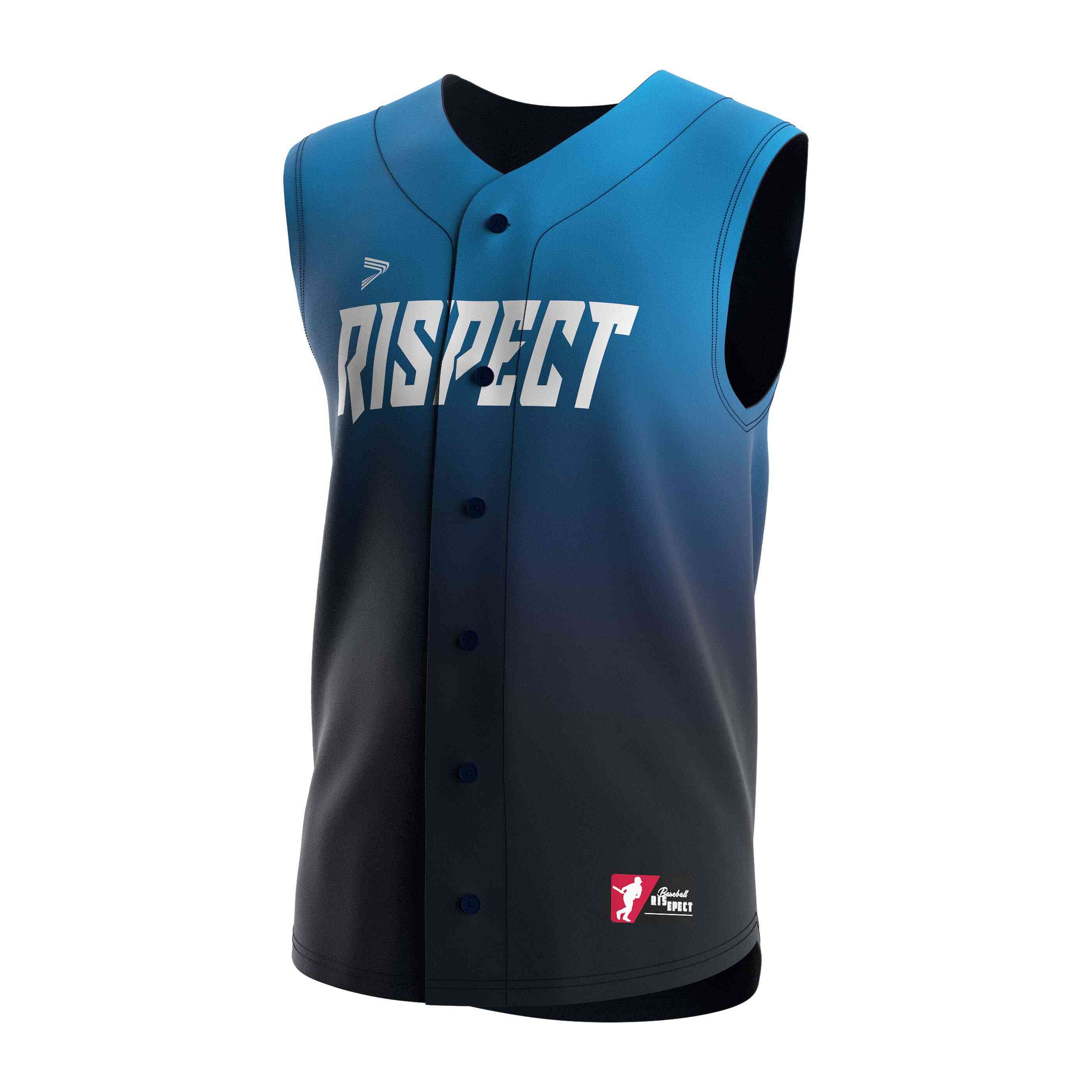 
                Wholesale softball jerseys blue sleeveless baseball jersey Rise baseball uniform