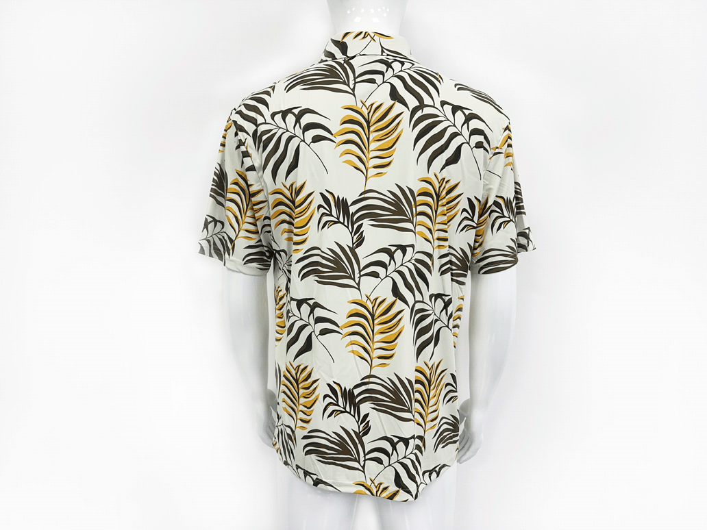 Zoom in male model Golf Polo Shirt Beach Wear Summer Shirts Men Printed Hawaiian back view