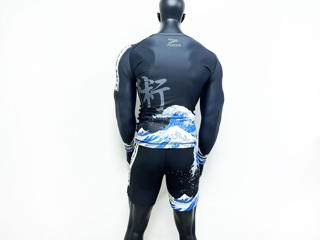 Kanagawa wave ultralight bjj mma shorts rashguard set custom