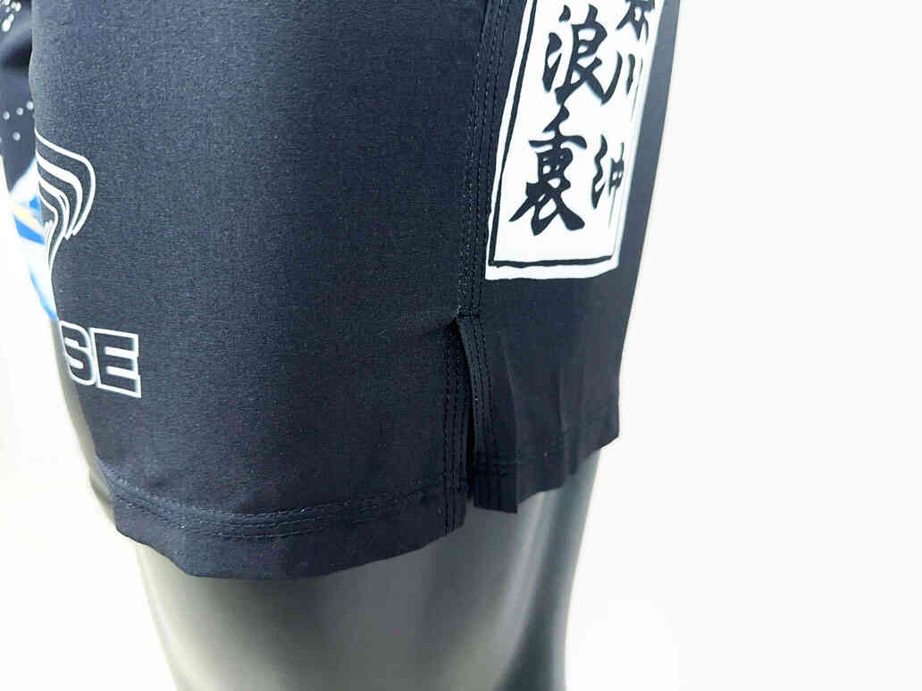 Kanagawa wave ultralight bjj mma shorts side slit