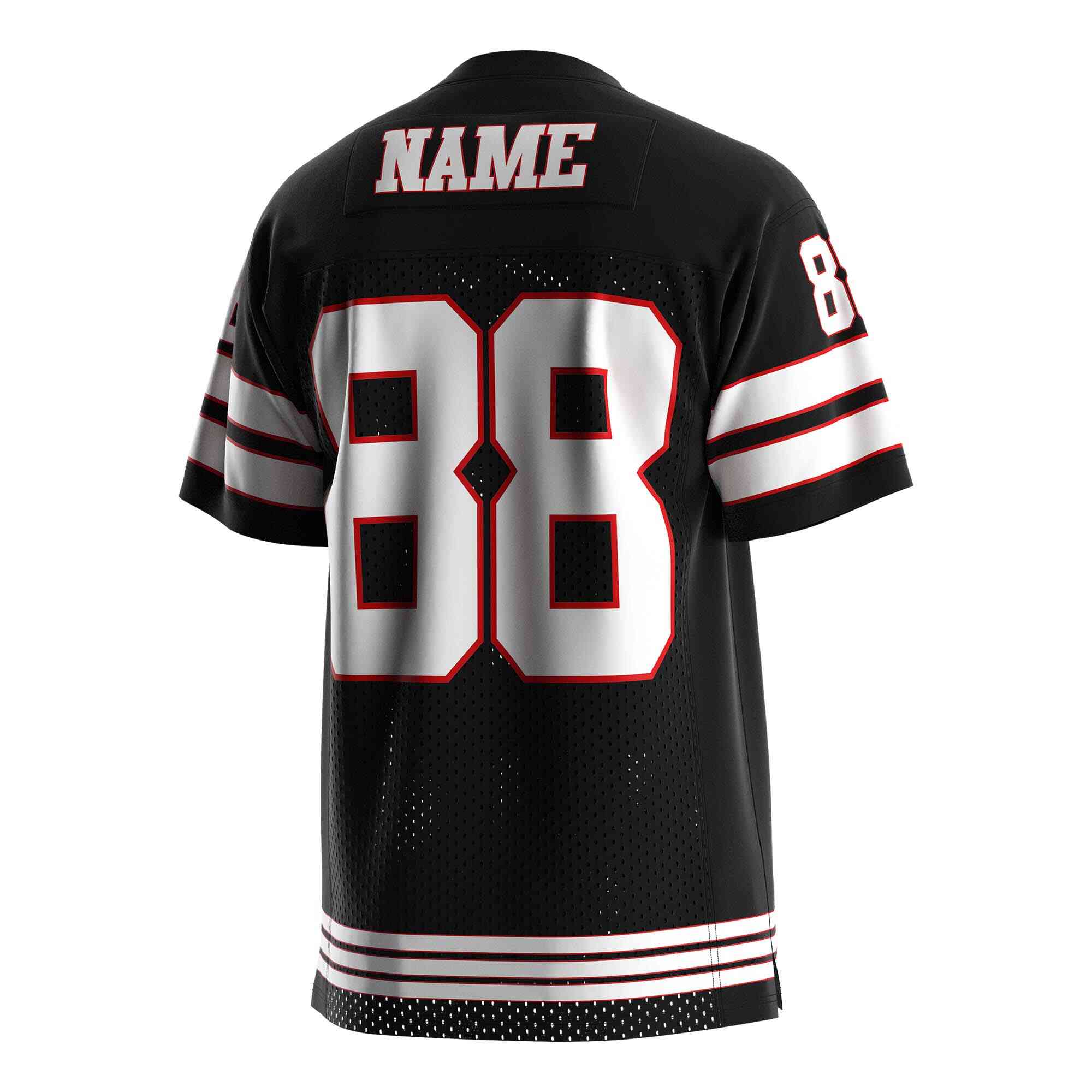 
                Black American football style t shirt wholesale American football jersey 88 RISEPECT