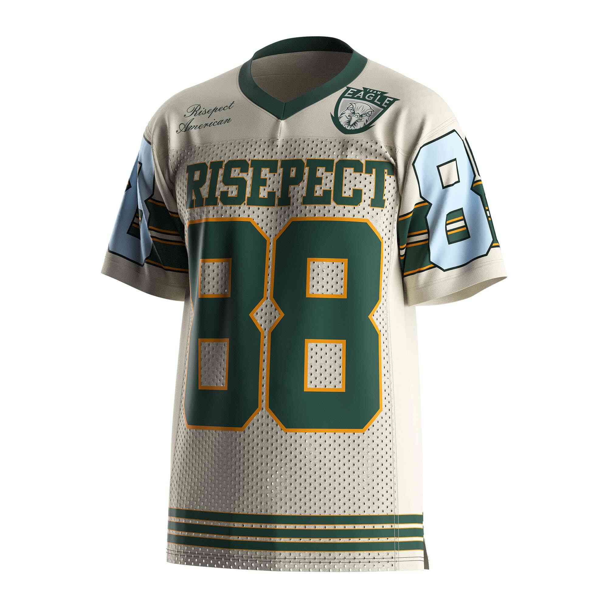 
                Green mesh American football shirts custom USA football jersey 88 RISEPECT