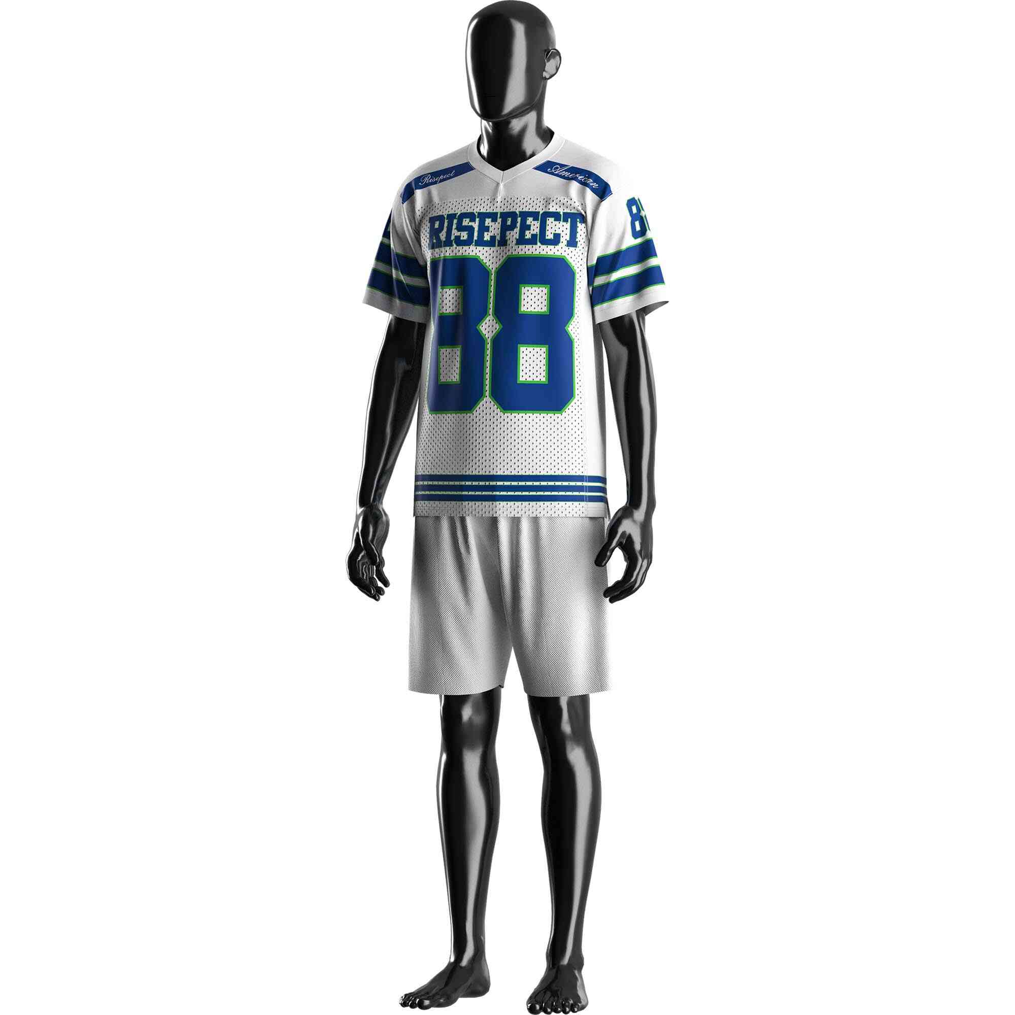 
                White American Football Practice Jerseys Wholesale Youth Mesh Tees