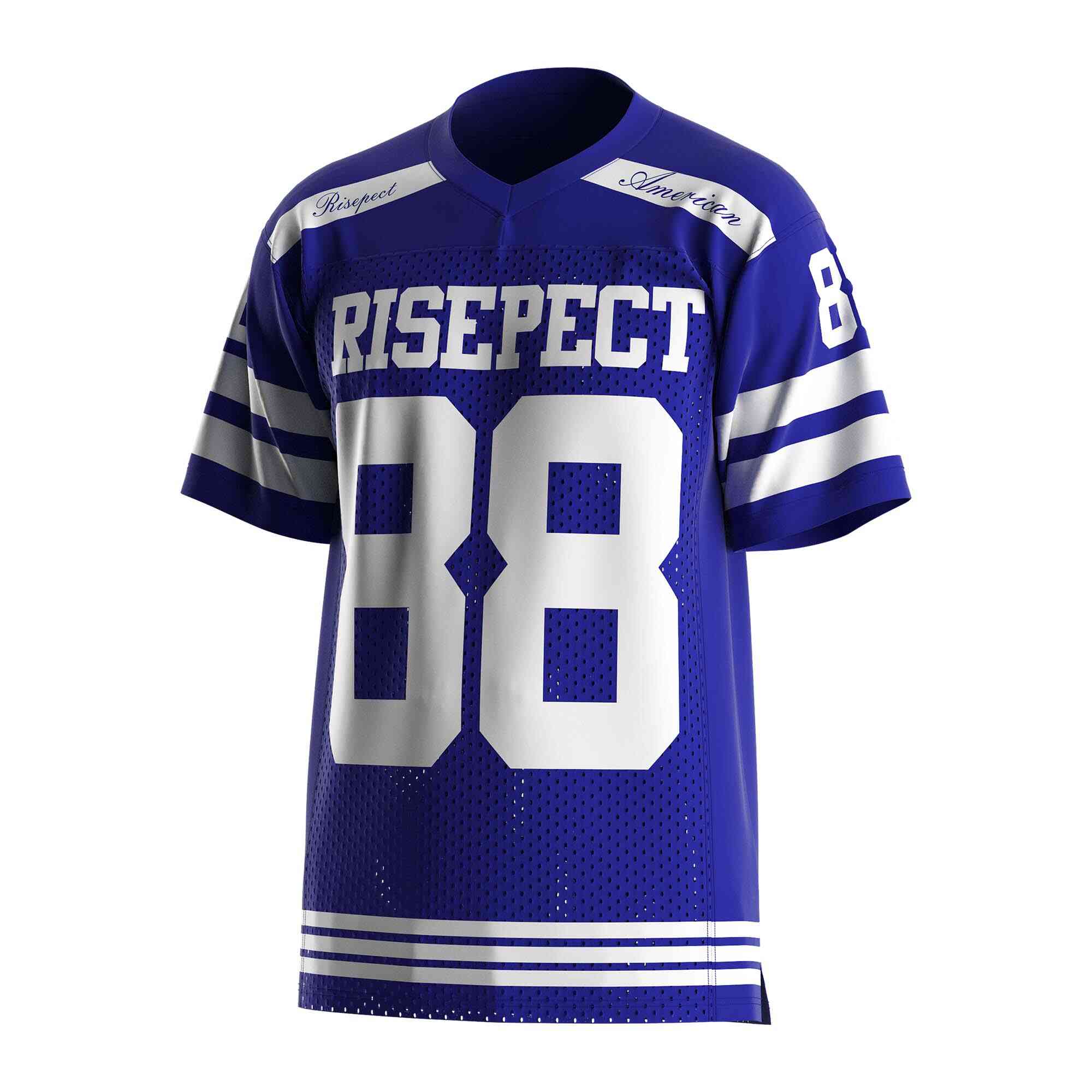 
                Navy blue American football jersey custom mesh tee 88 RISEPECT