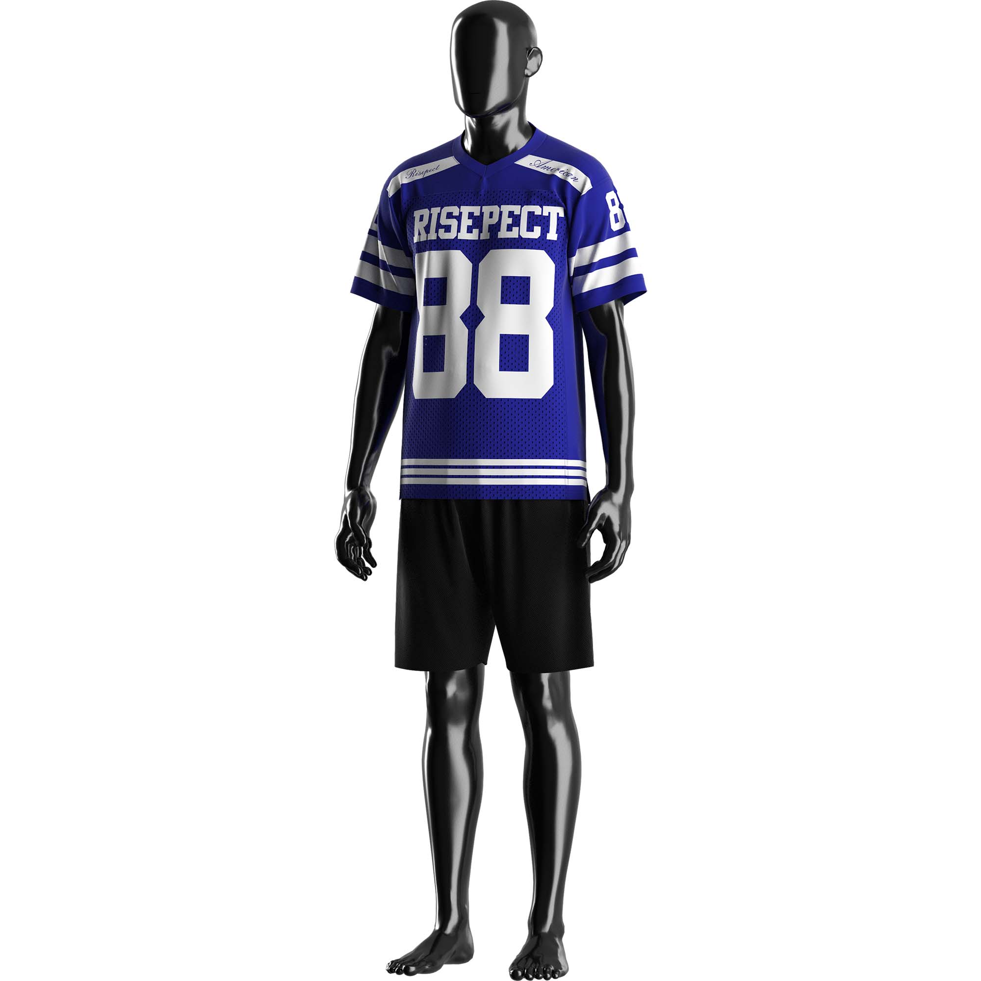 
                Navy Blue Custom American Football Jerseys Mesh Wholesale Supplier