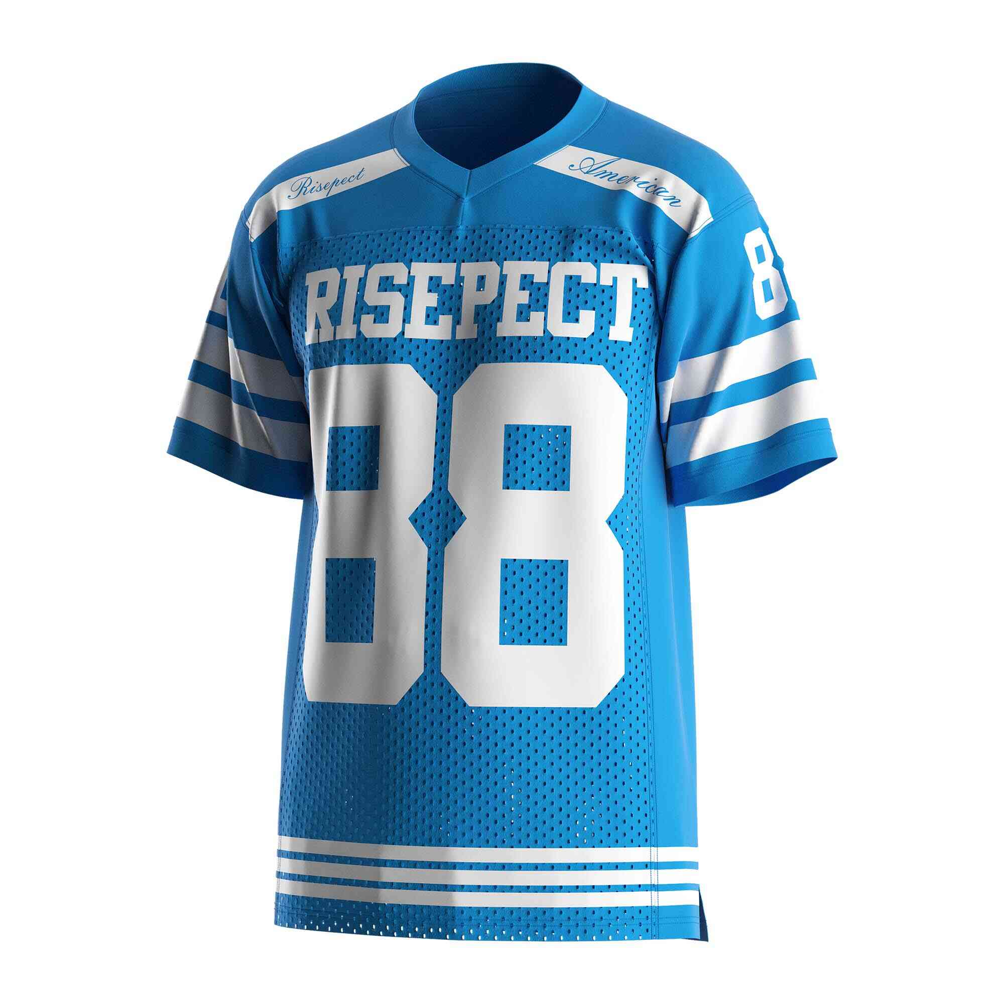 
                Sky blue American football shirts mesh shirts wholesale 88 RISEPECT