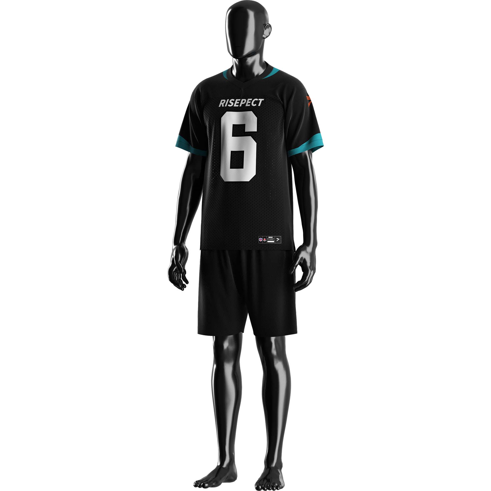 
                All-black Game-ready Football Jerseys Mesh Wholesale Team Shirts