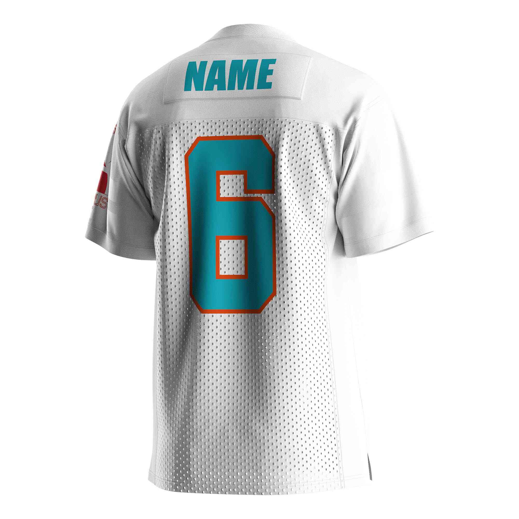 
                All white American football jersey custom mesh tee wholesale 6 RISEPECT