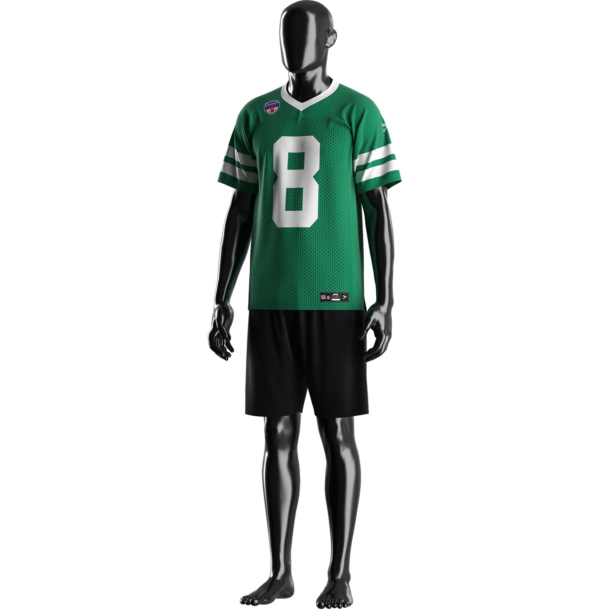 
                Custom Green American Football Mesh Jerseys B2B Teamwear Wholesale