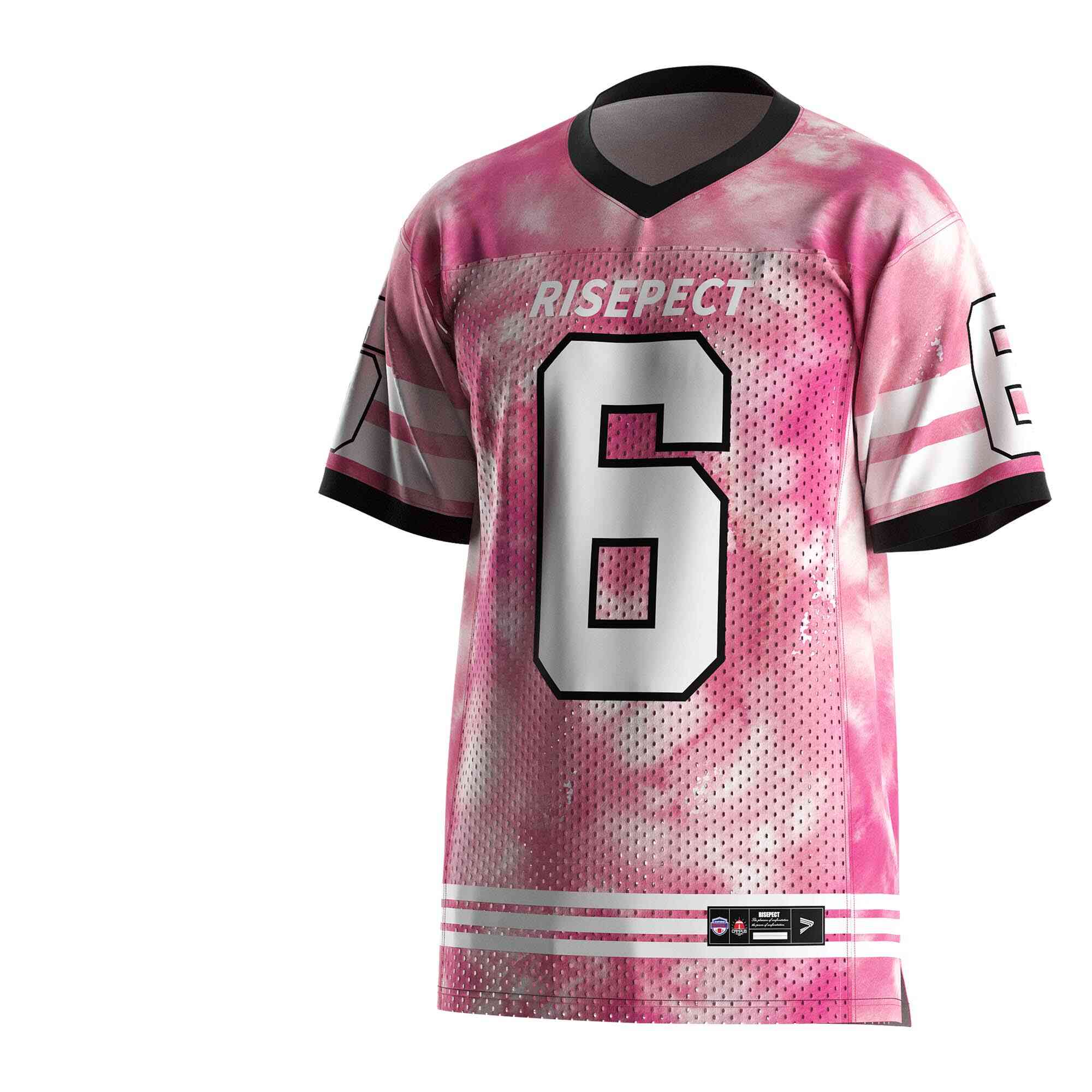 
                Pink camouflage American football jersey wholesale mesh tee 6 RISEPECT