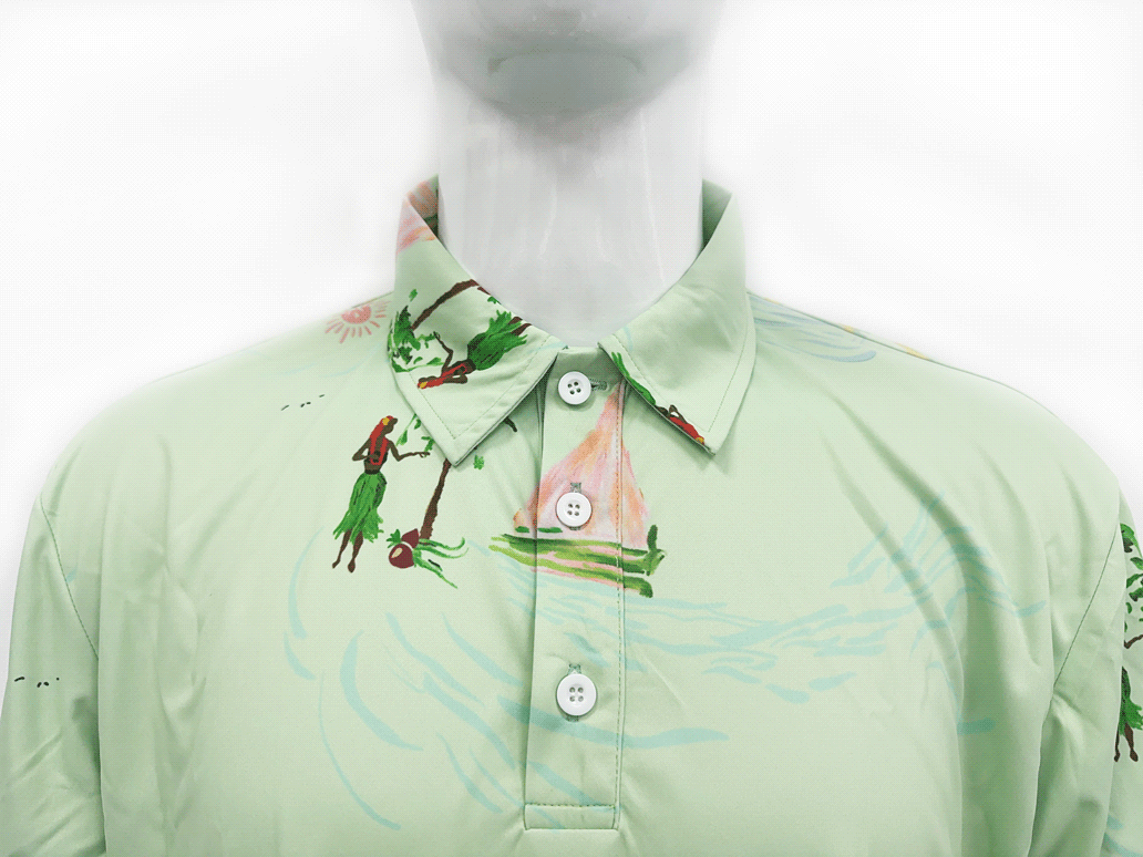 Collar designs "Mens Plain Shirts Beach Wear Casual Hawaiian Shirt Men" front view